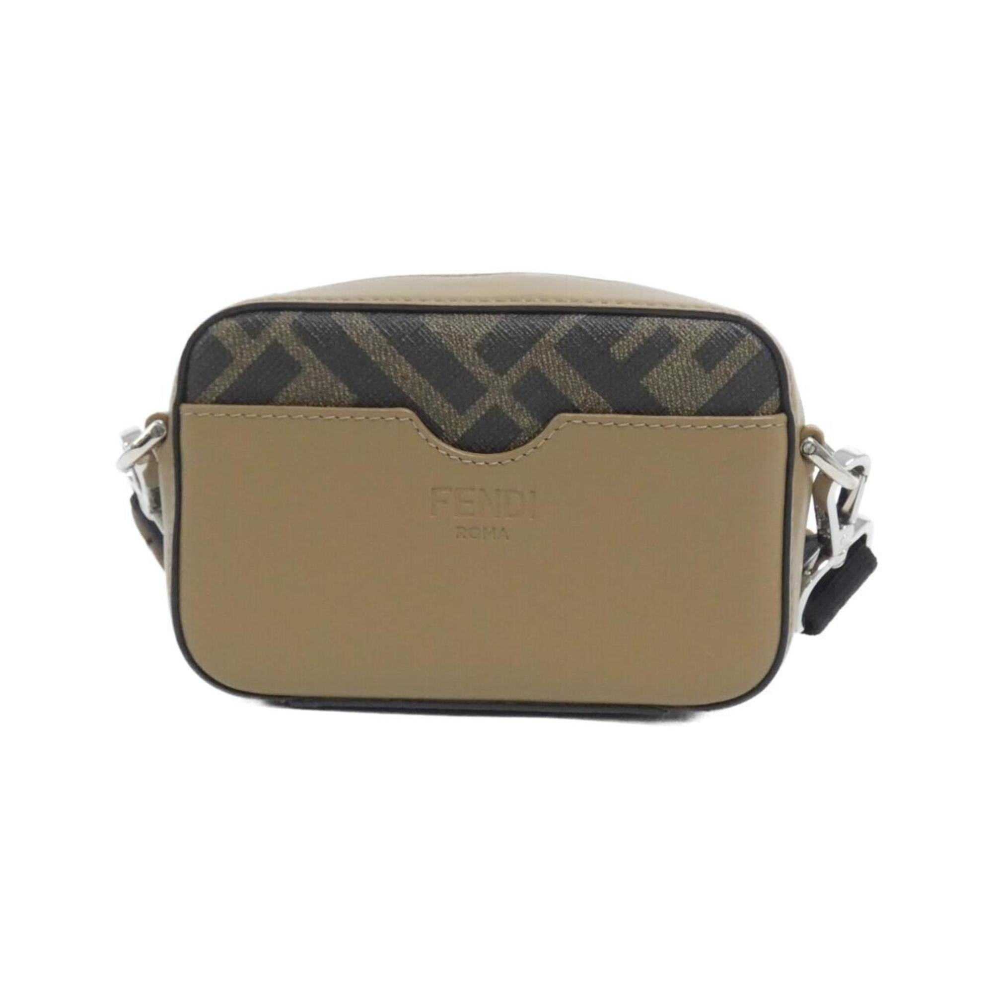 Fendi Brown Coated Canvas Leather Shoulder Bag (Pre-Owned)