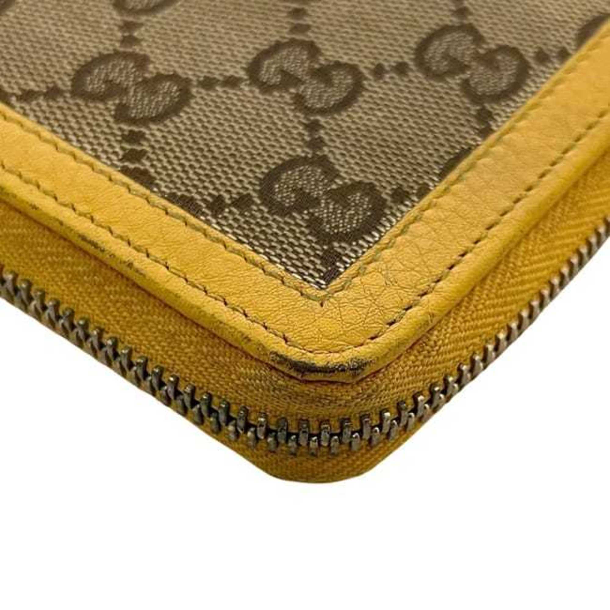 Gucci Bamboo Beige Yellow Gg Canvas Bamboo Long Wallet (Bi-Fold) (Pre-Owned)