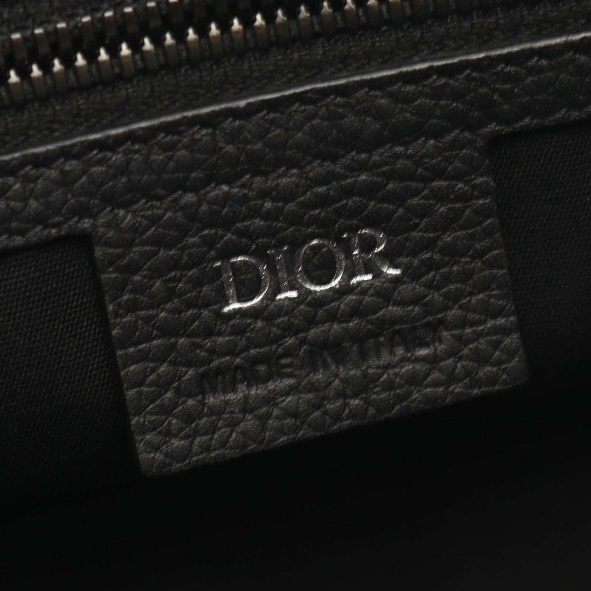 Christian Dior Beige Black Canvas Leather Handbag Weekend Bag (Pre-Owned)