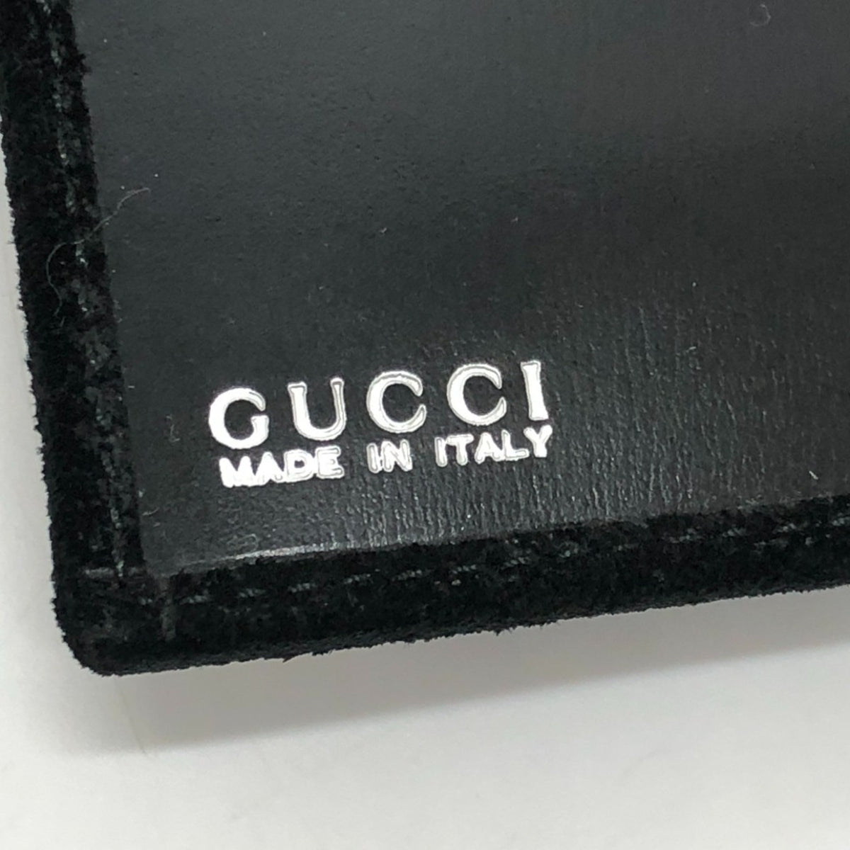 Gucci Black Suede Leather Long Wallet (Bi-Fold) (Pre-Owned)