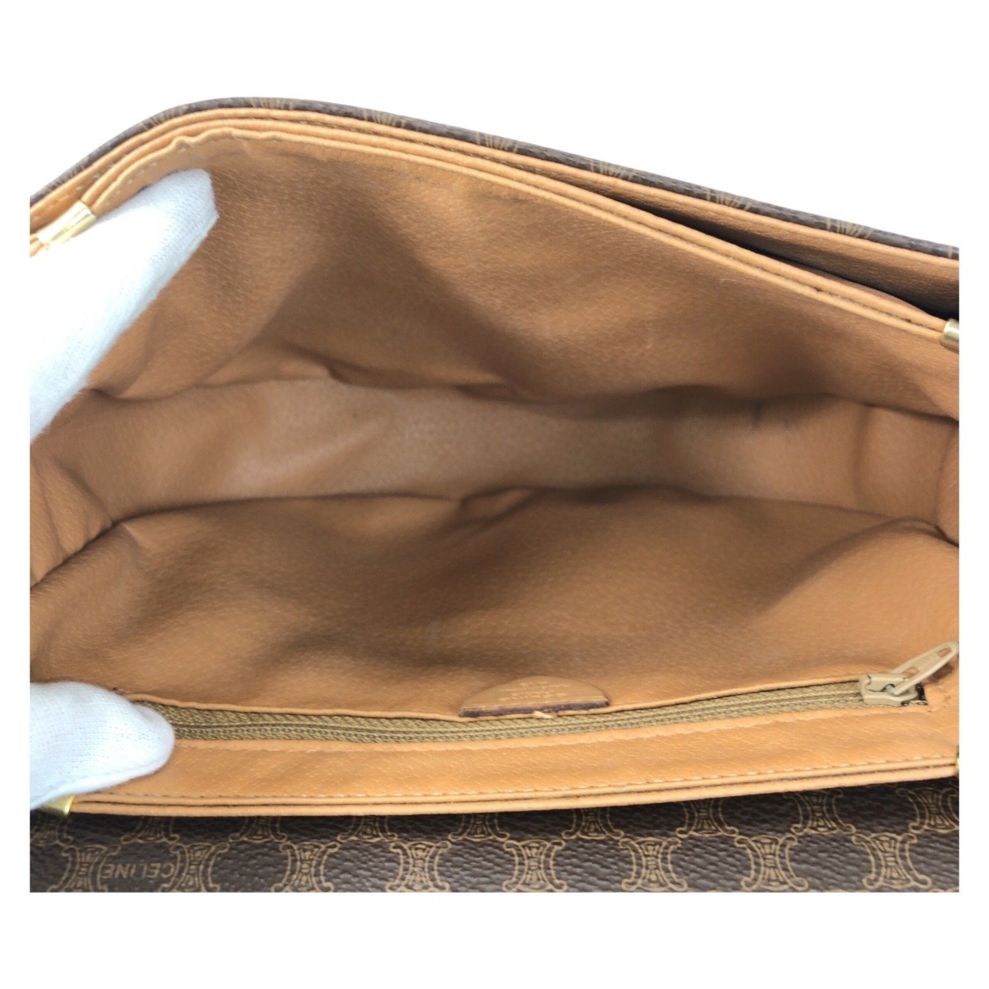 Celine Brown Pvc Leather Pochette Shoulder Bag (Pre-Owned)