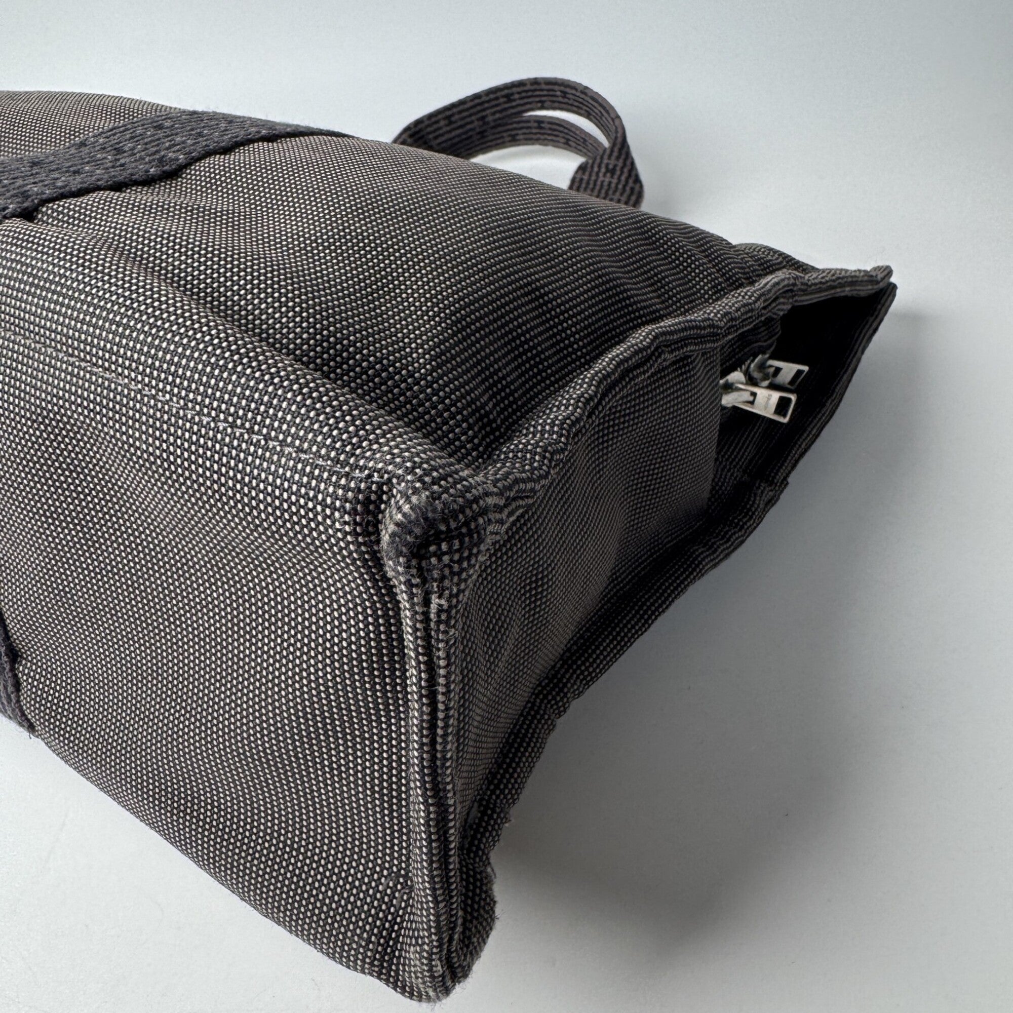Hermes Gray Canvas Tote Bag (Pre-Owned)