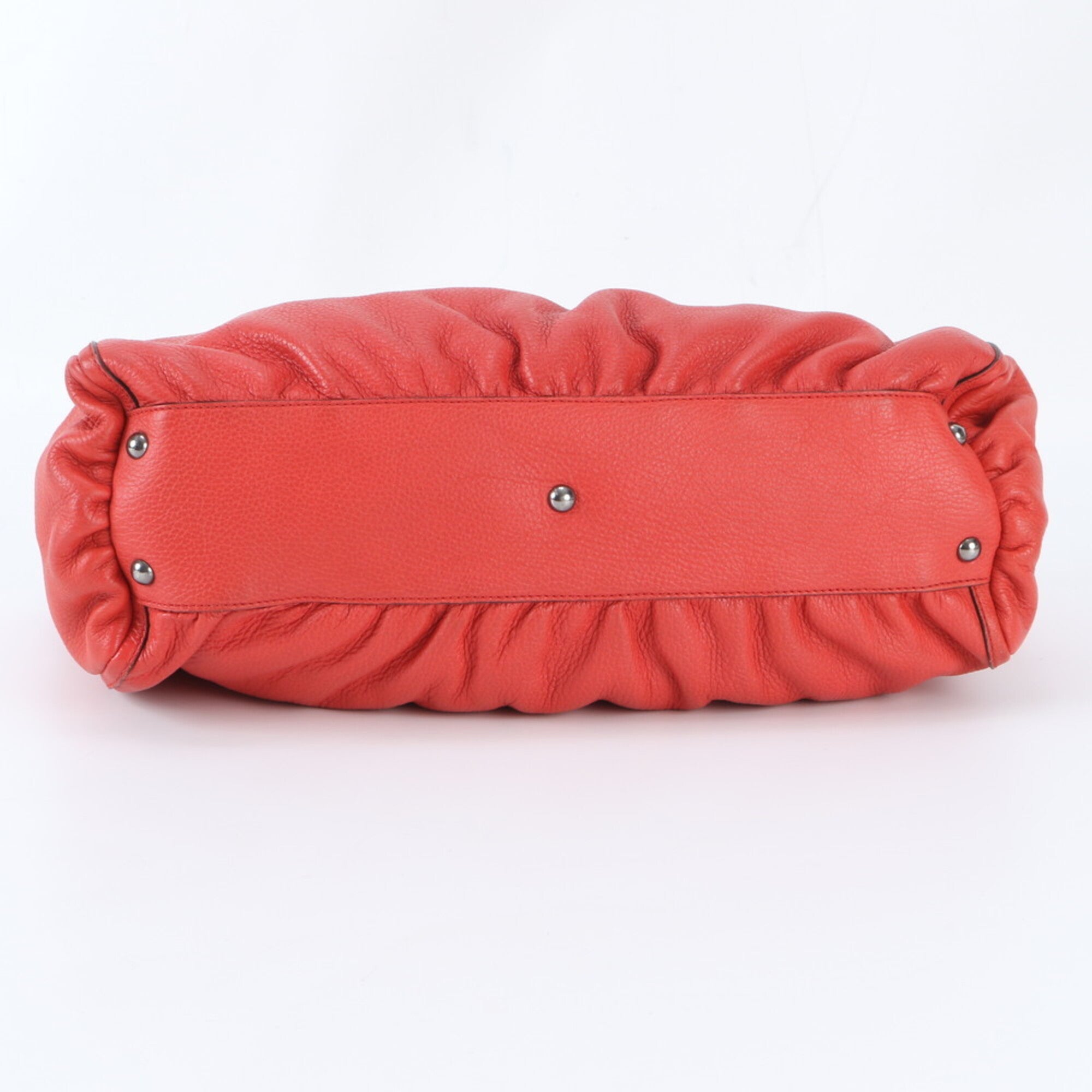 Gucci Abbey Red Color Leather Handbag Tote Bag (Pre-Owned)