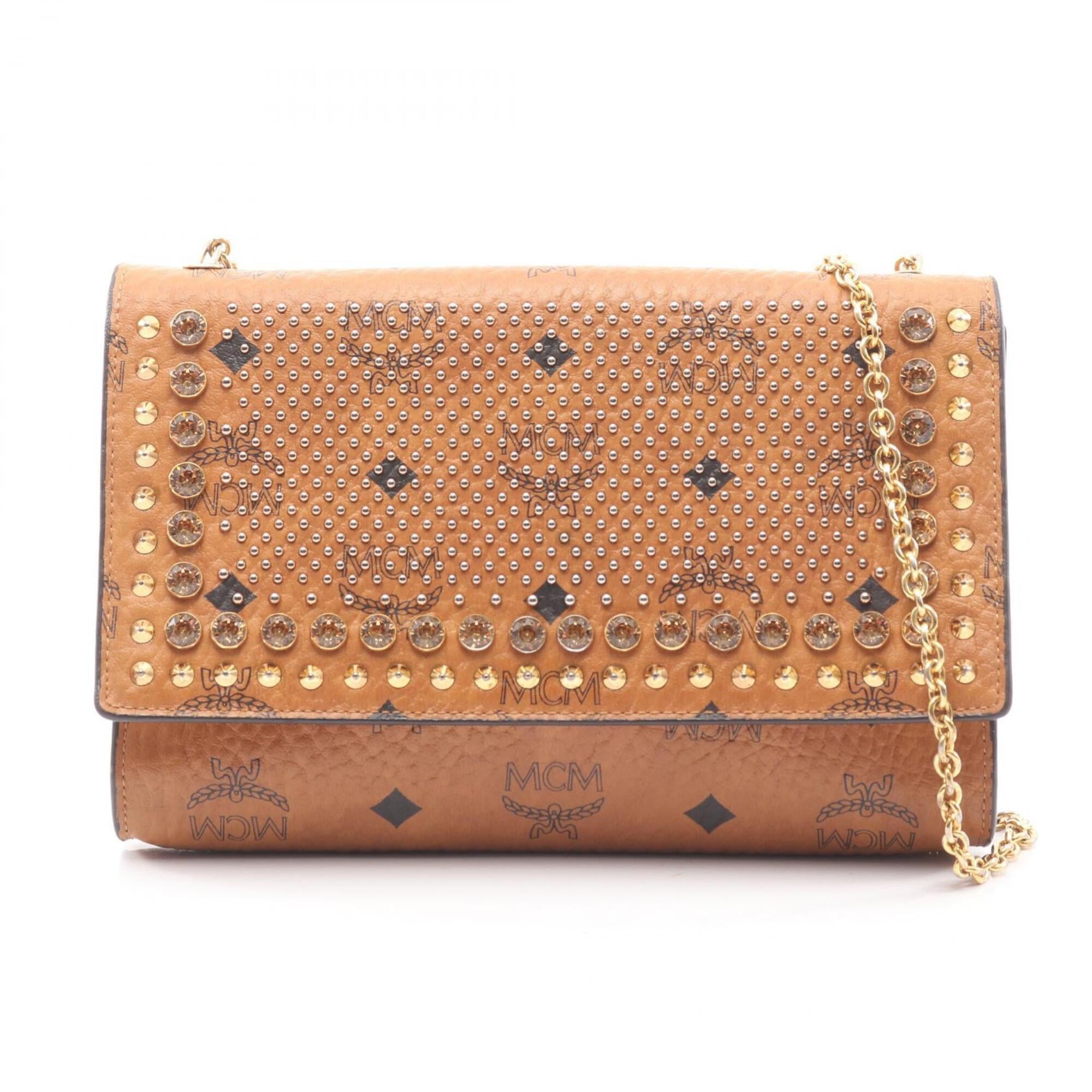 Mcm Brown Coated Canvas Handbag Shoulder Bag (Pre-Owned)