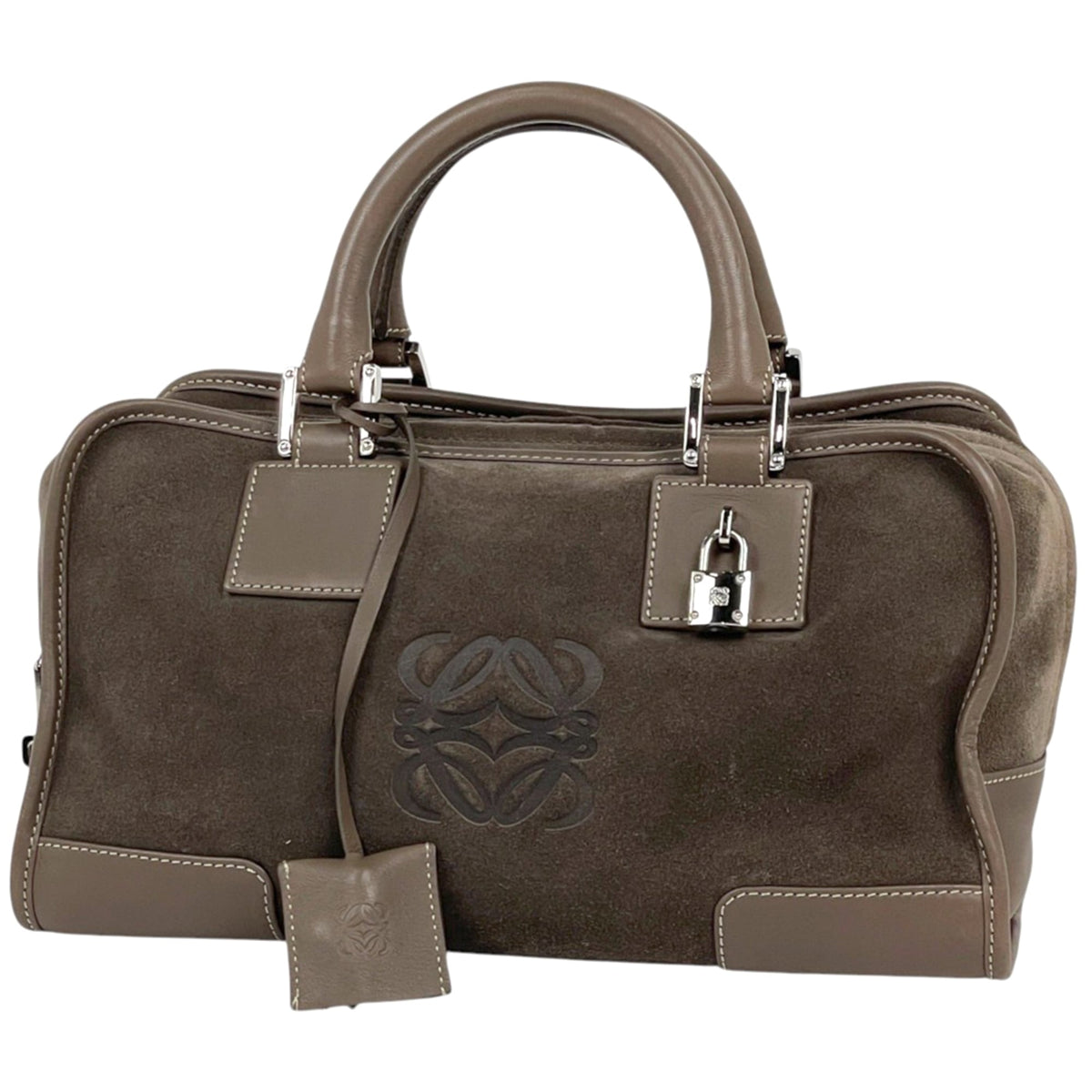 Loewe Amazona Brown Suede Leather Handbag (Pre-Owned)