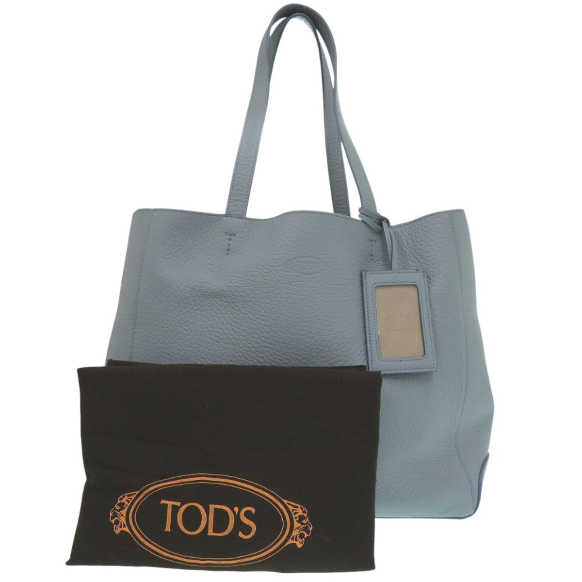 Tod's Blue Gray Leather Tote Bag (Pre-Owned)