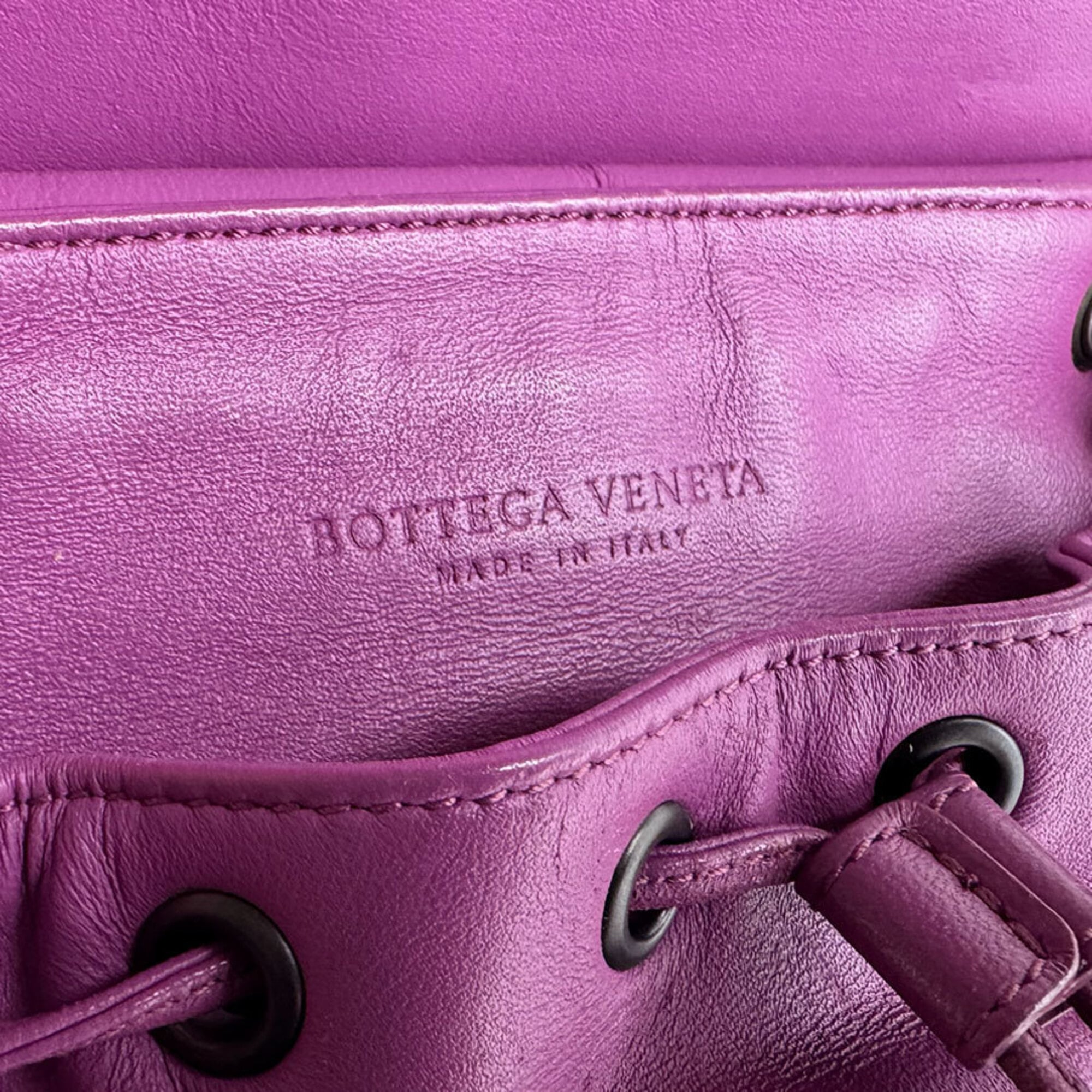 Bottega Veneta Purple Leather Backpack (Pre-Owned)