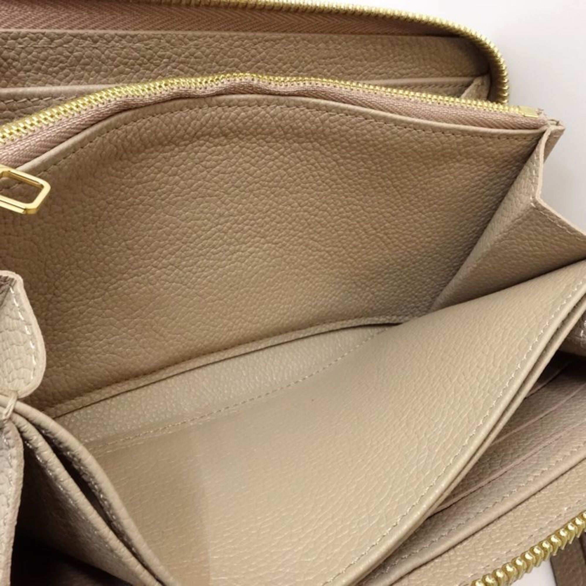 Louis Vuitton Cream Tourterelle Leather Long Wallet (Bi-Fold) (Pre-Owned)