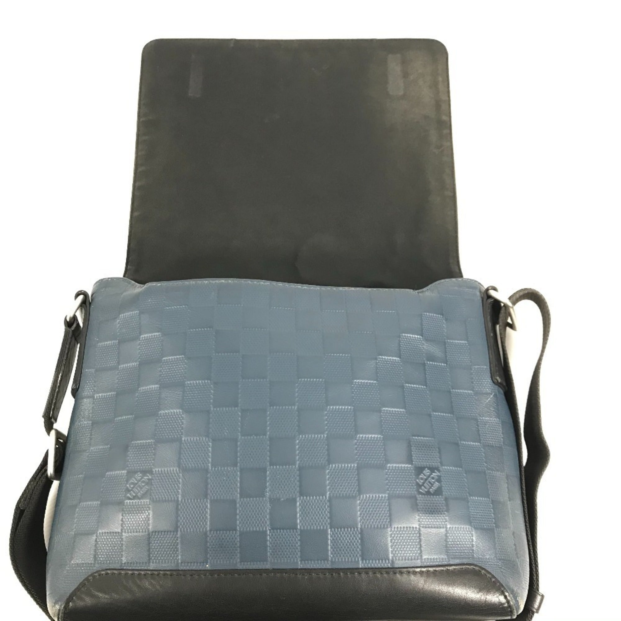 Louis Vuitton Black Blue Damier Infini Messenger Bag Shoulder Bag (Pre-Owned)