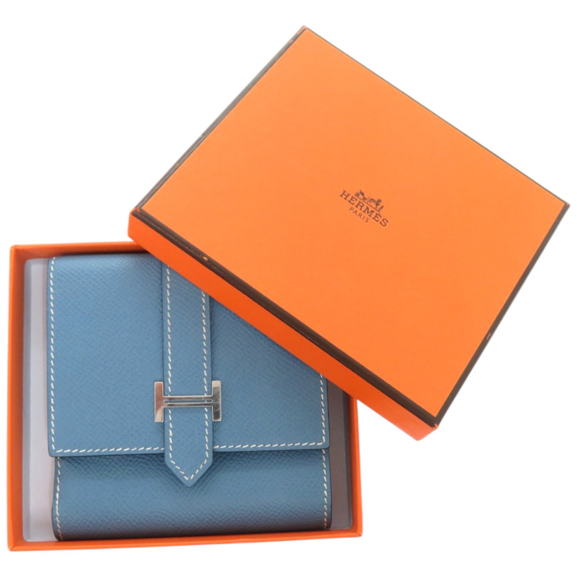 Hermes Blue Jean Epsom Leather Wallet (Bi-Fold) (Pre-Owned)
