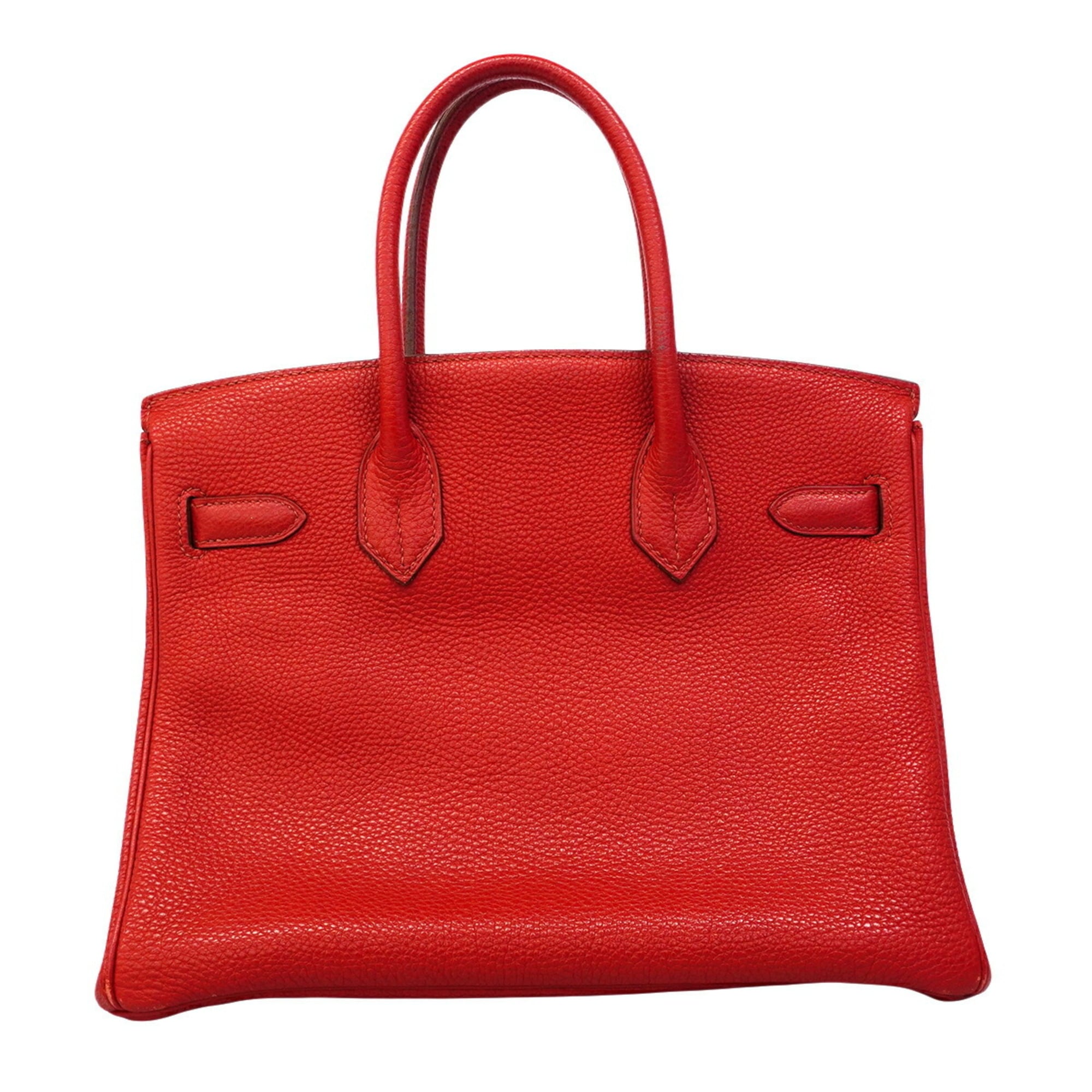Hermes Rouge Casaque Togo Leather Handbag (Pre-Owned)