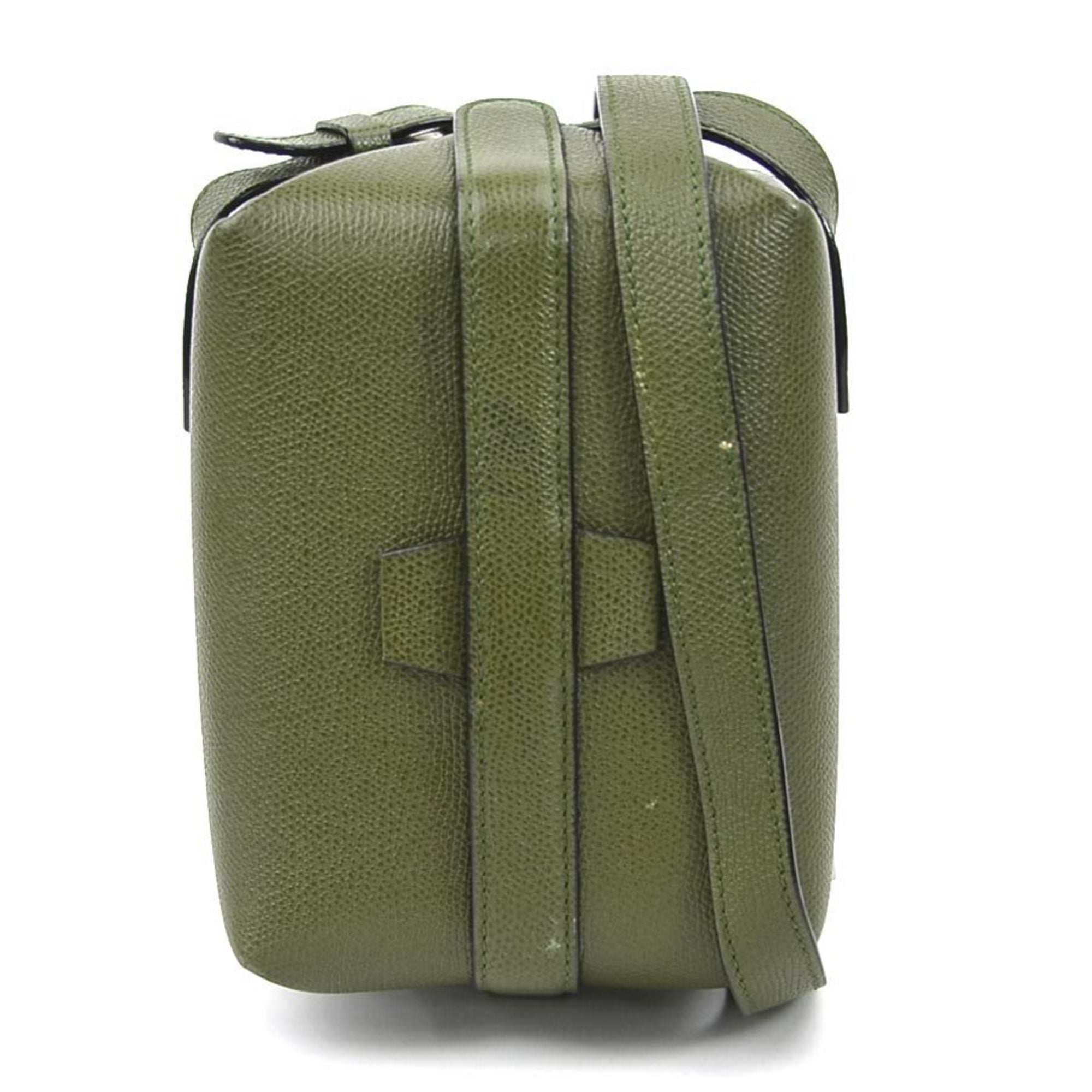 Valextra Khaki Leather Shoulder Bag (Pre-Owned)