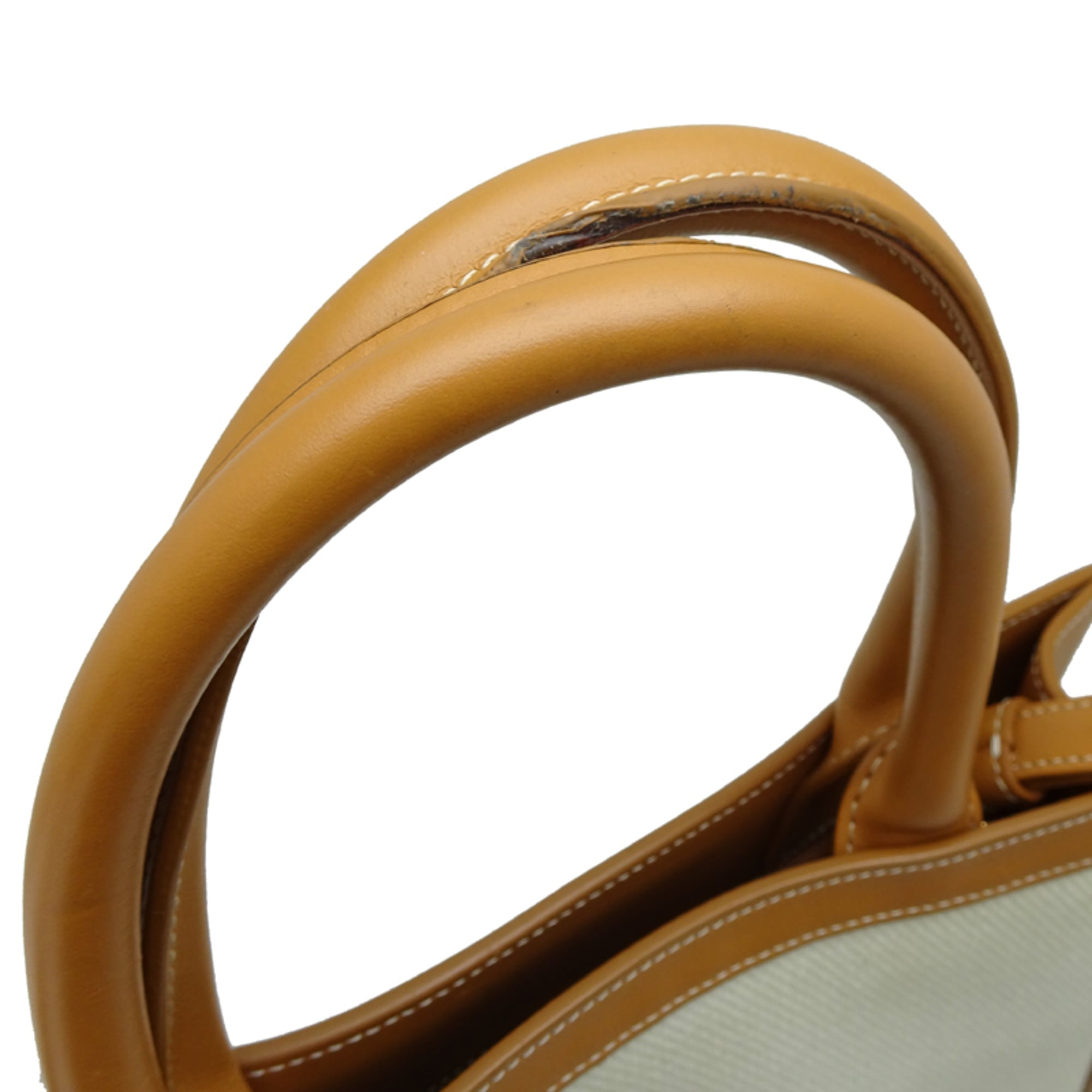 Celine Brown White Coated Canvas Leather Tote Bag (Pre-Owned)