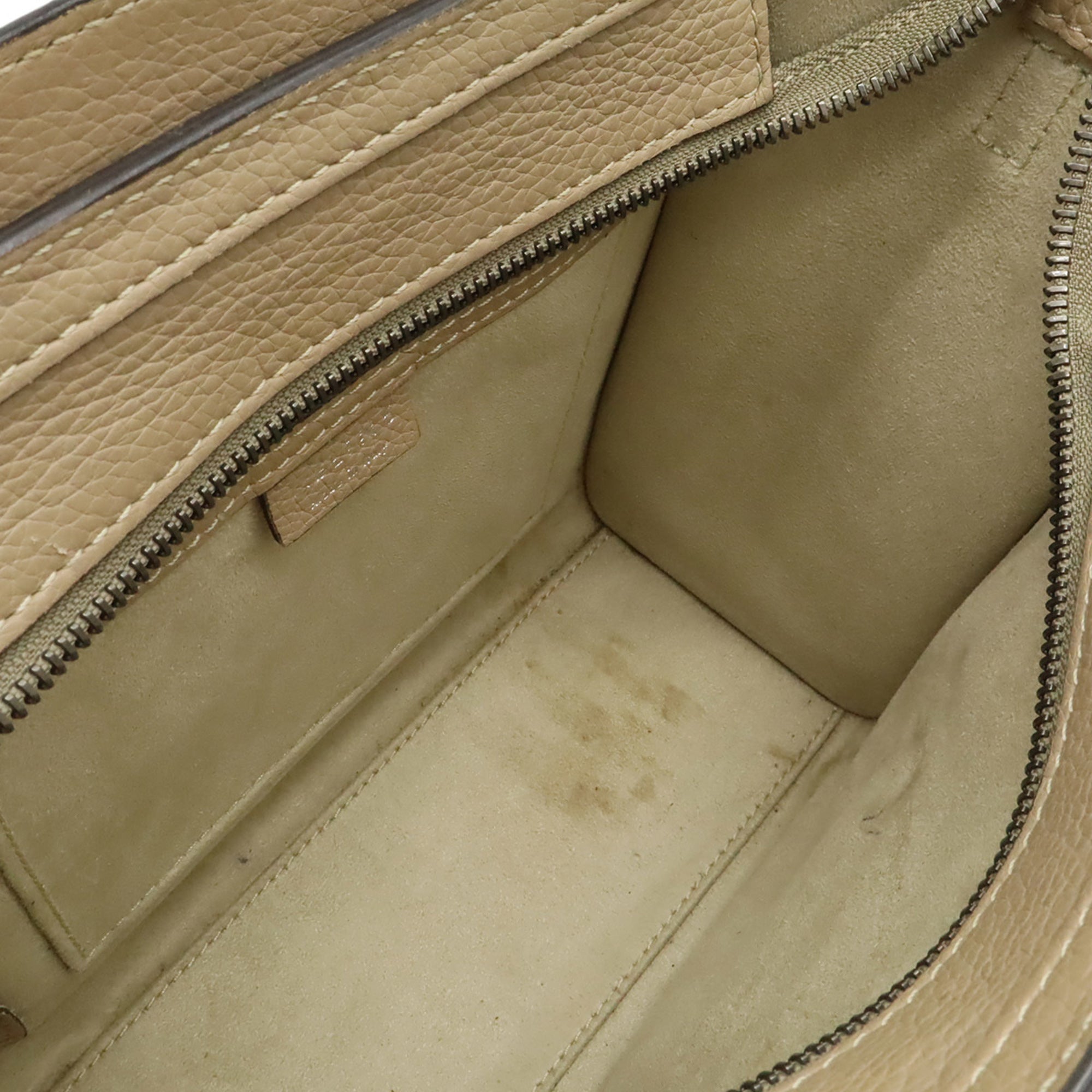 Celine Beige Leather Handbag Shoulder Bag (Pre-Owned)
