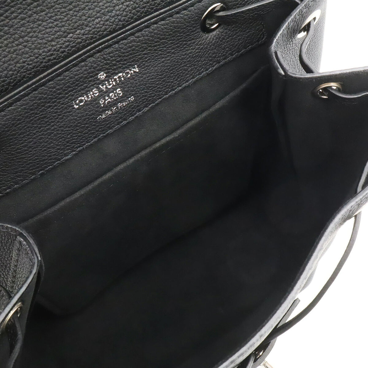 Louis Vuitton Black Noir Leather Backpack (Pre-Owned)