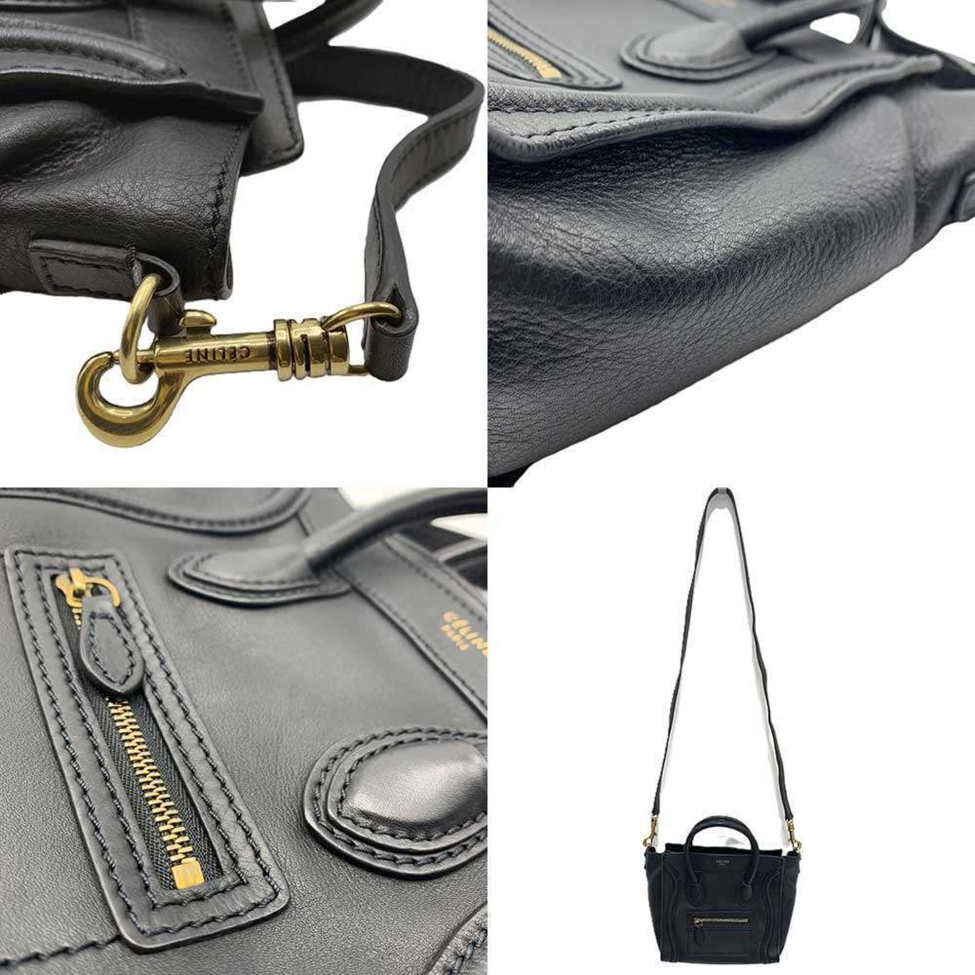 Celine Black Leather Handbag Shoulder Bag (Pre-Owned)