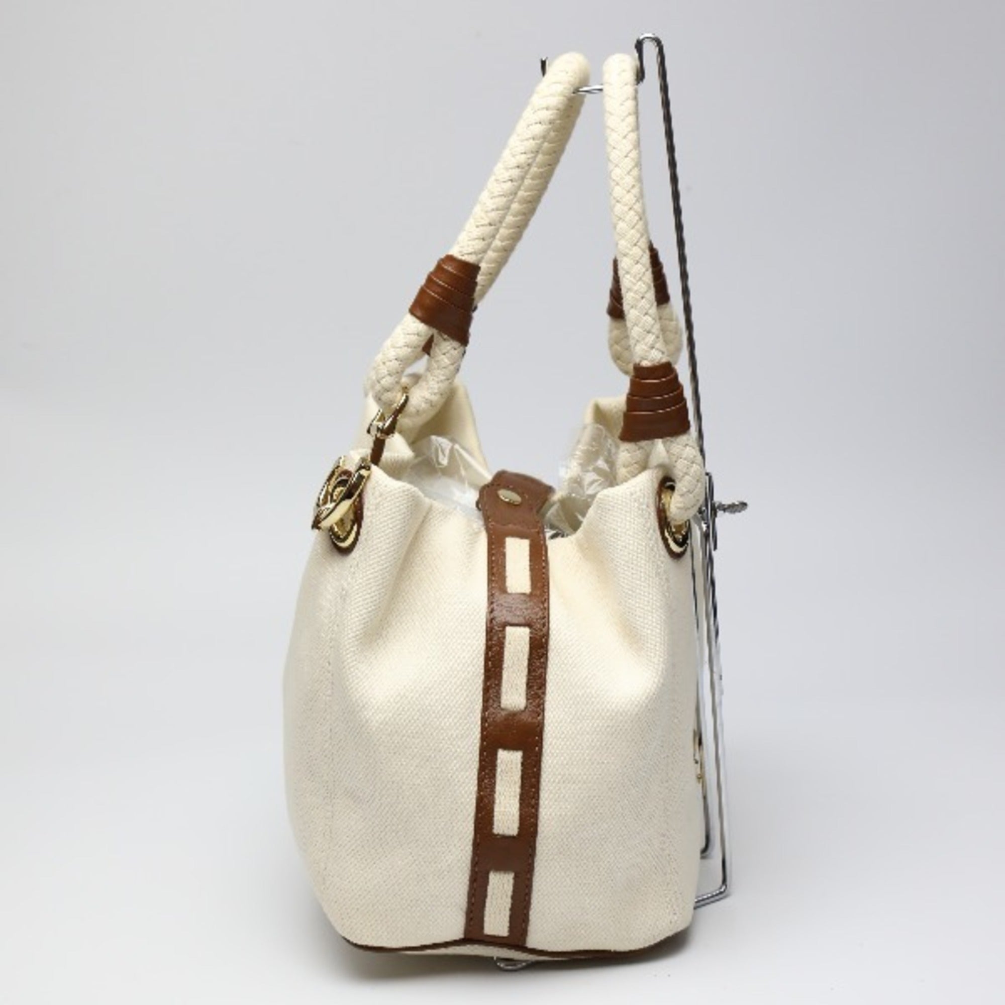 Michael Kors Brown White Canvas Tote Bag (Pre-Owned)