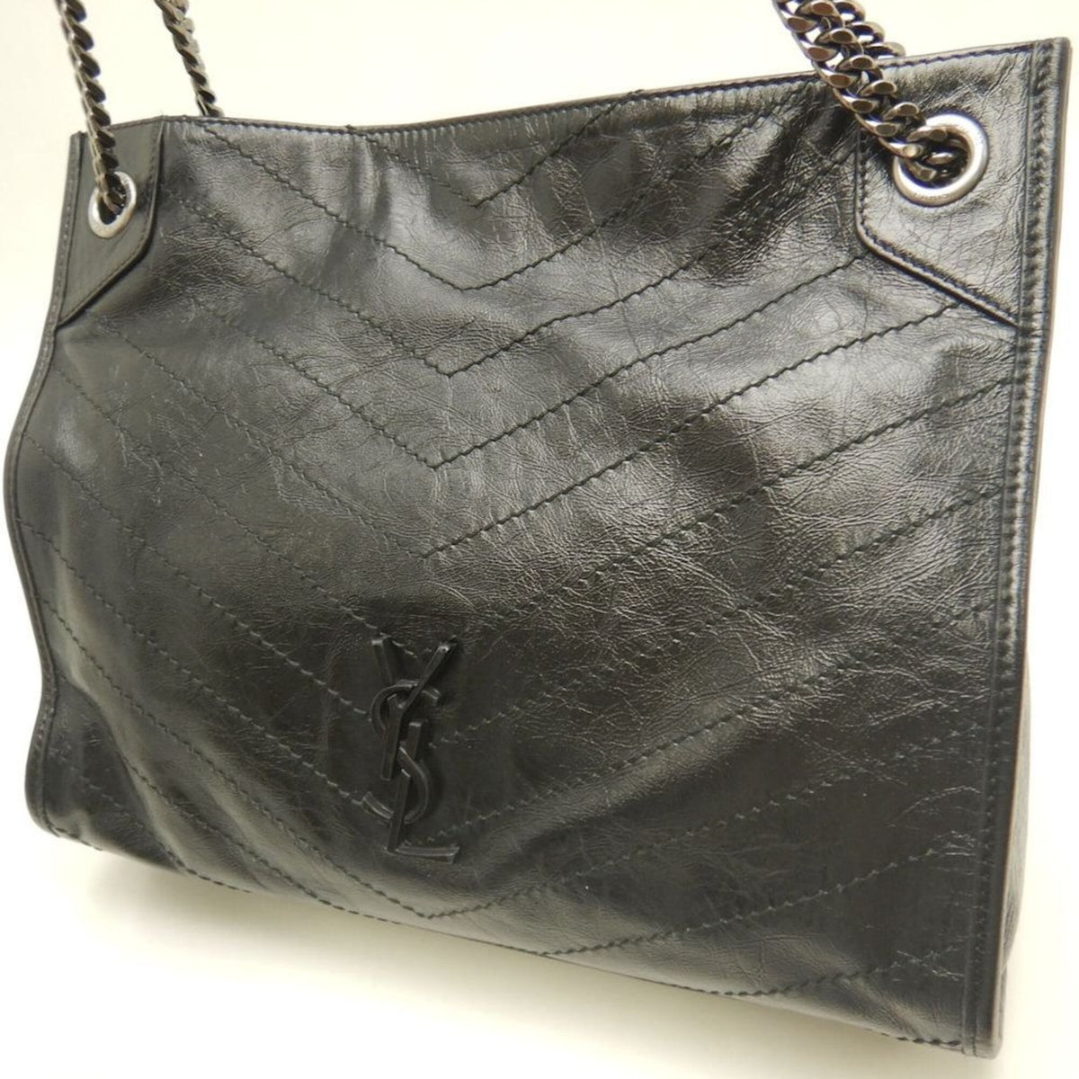 Saint Laurent Black Leather Shoulder Bag (Pre-Owned)
