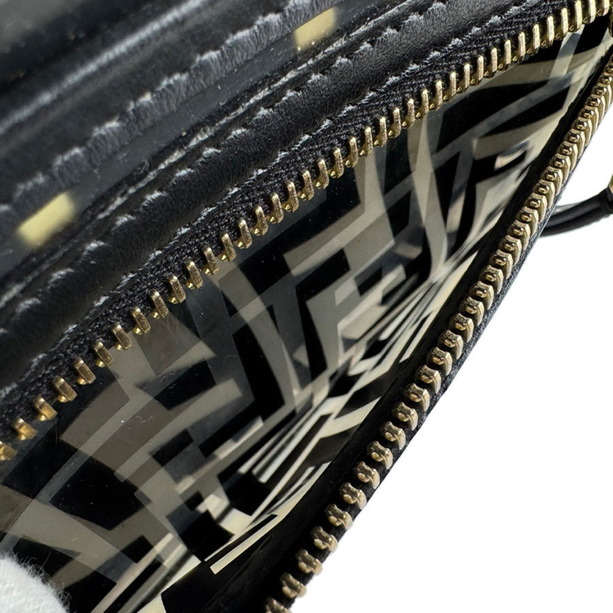Fendi Black Clear Vinyl Leather Handbag Shoulder Bag (Pre-Owned)