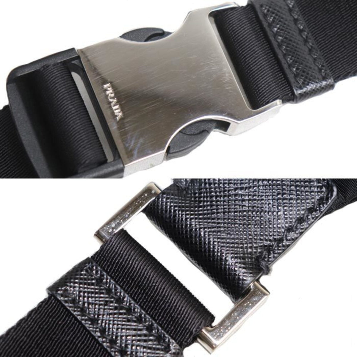 Prada Black Nylon Leather Sling Bag (Pre-Owned)