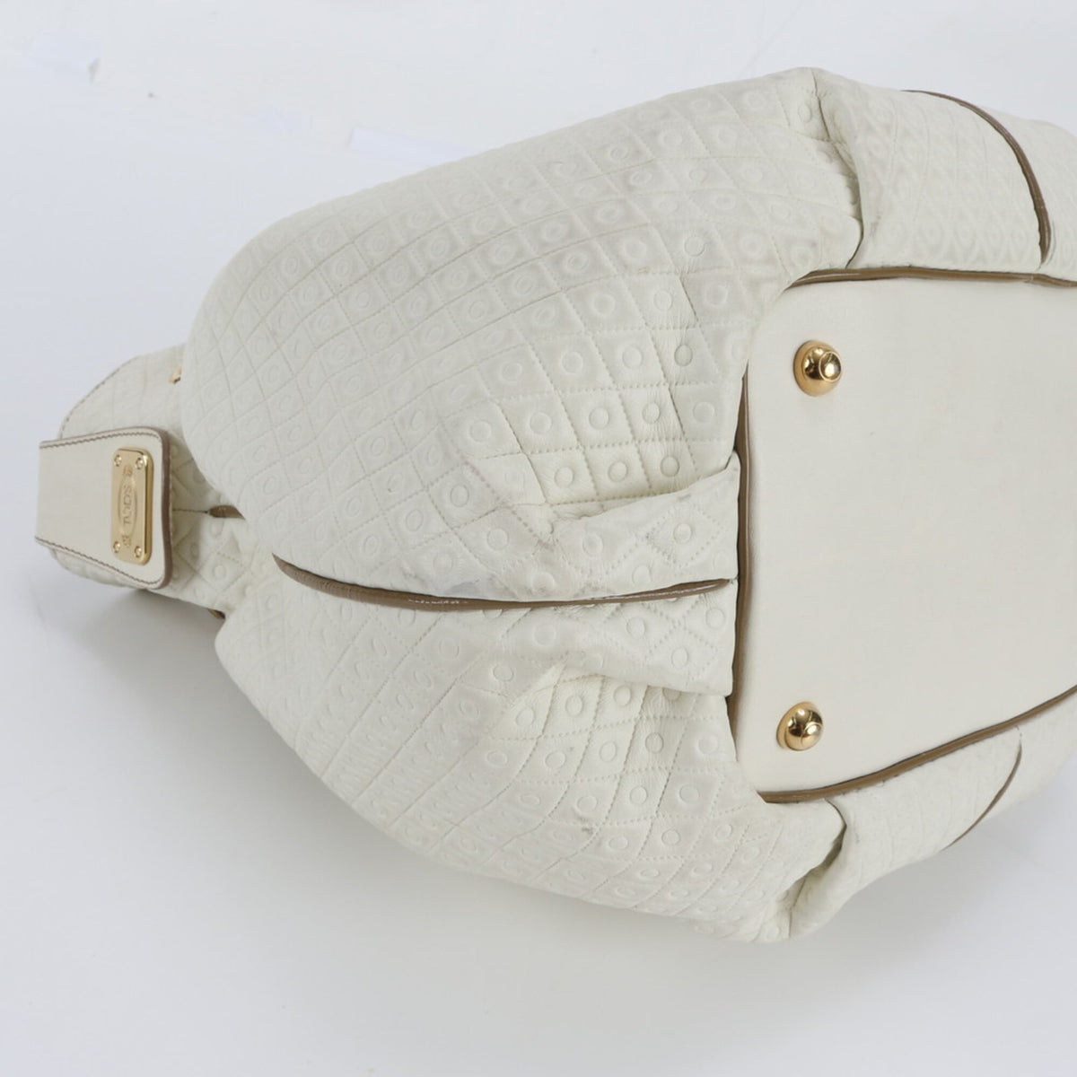 Tod's White Leather Handbag Shoulder Bag Tote Bag (Pre-Owned)