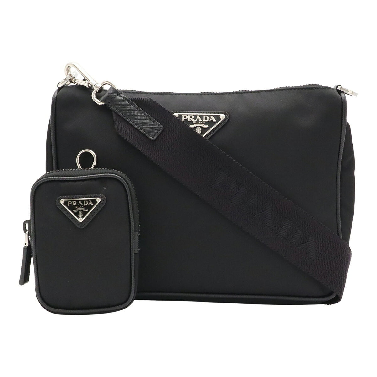 Prada Black Nero Nylon Pouch Shoulder Bag (Pre-Owned)