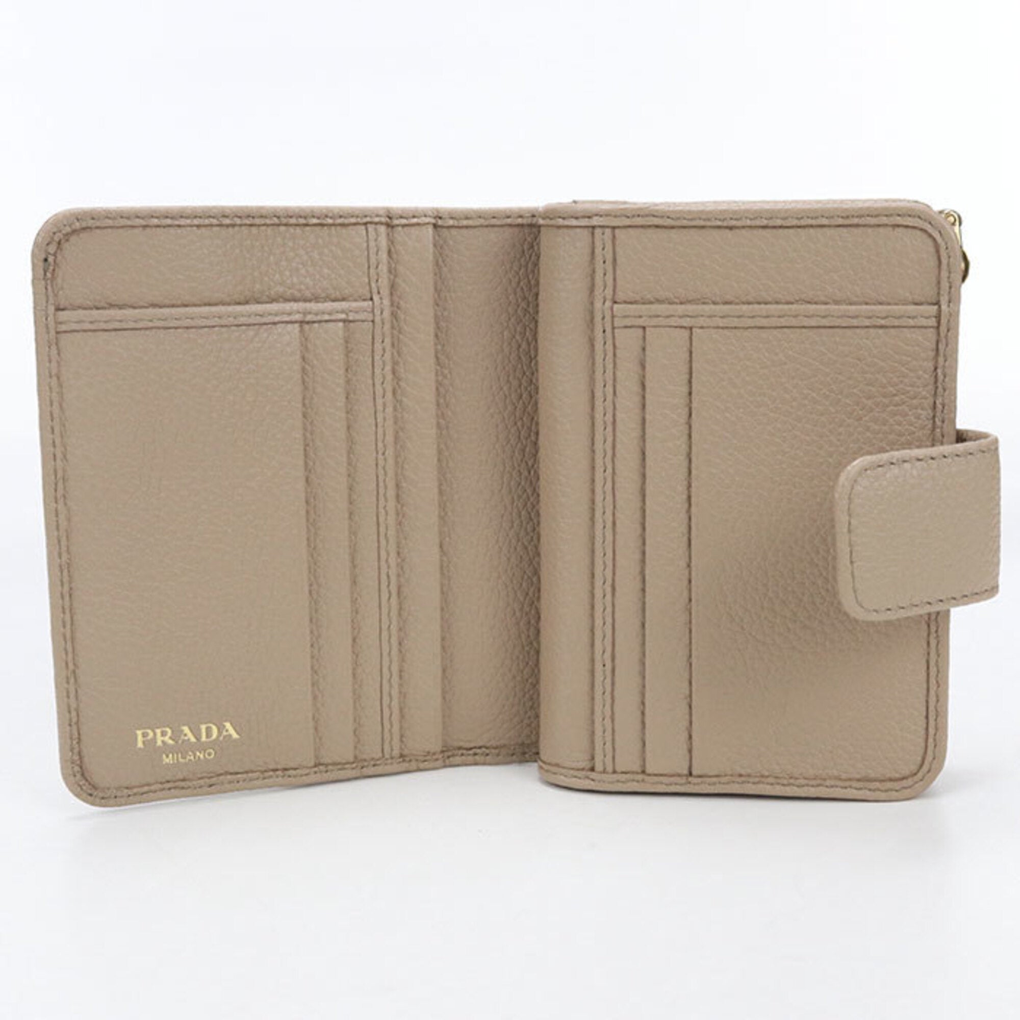 Prada Beige Leather Wallet (Bi-Fold) (Pre-Owned)