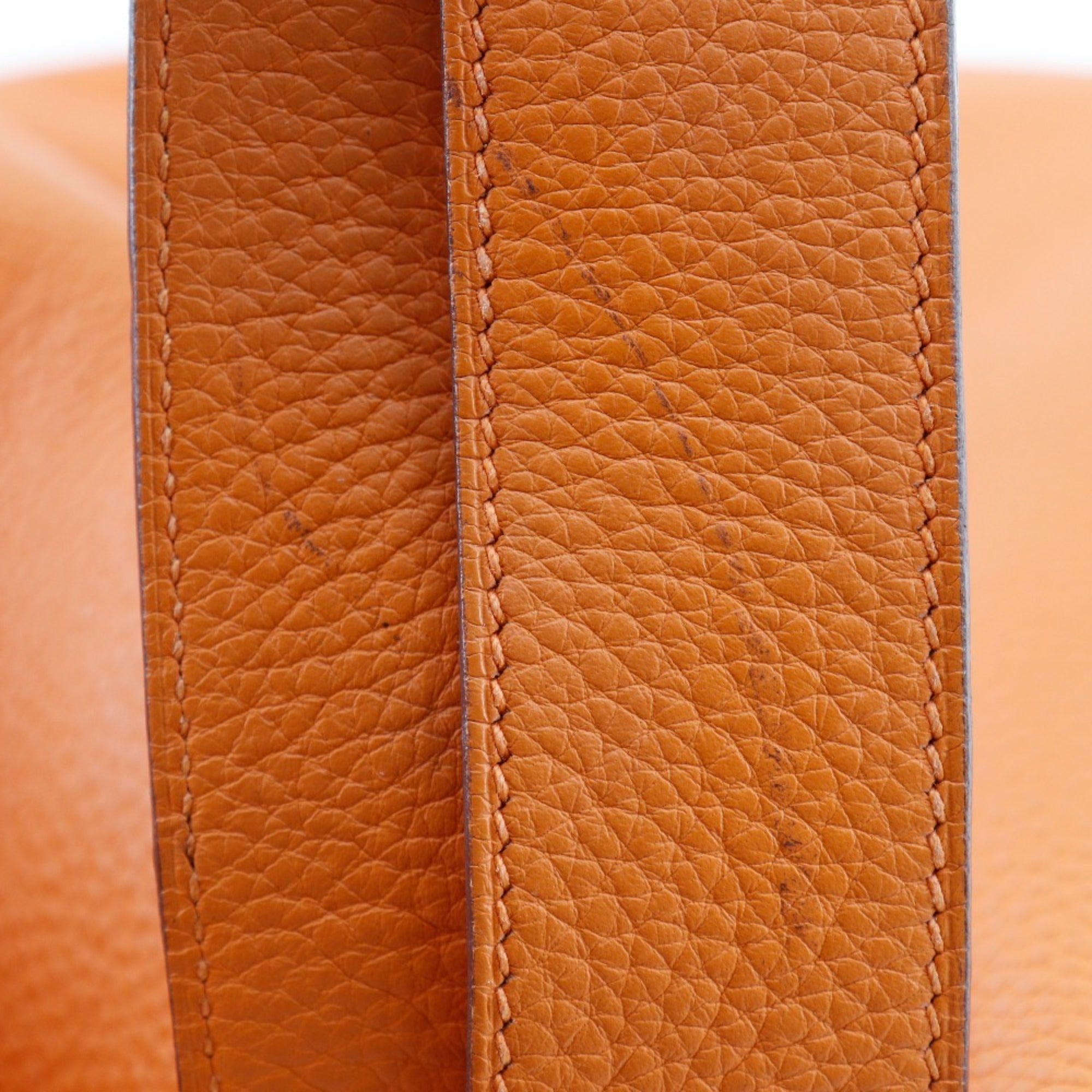 Hermes Orange Taurillon Clemence Leather Handbag (Pre-Owned)