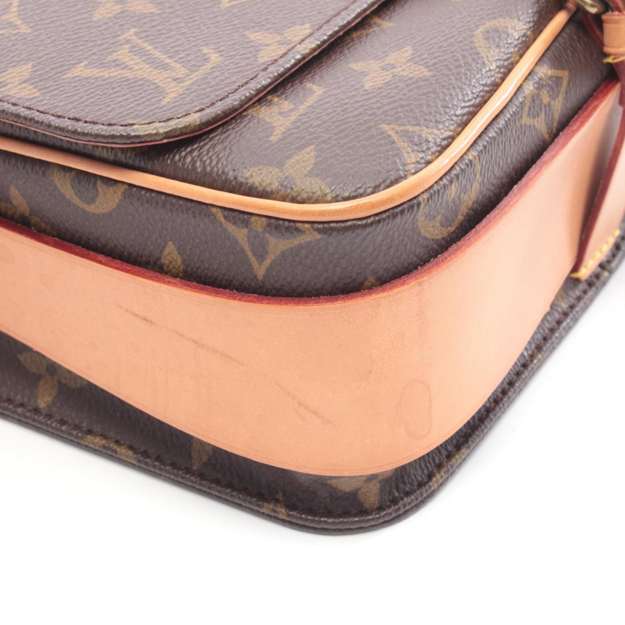 Louis Vuitton Brown Coated Canvas Leather Handbag Shoulder Bag (Pre-Owned)