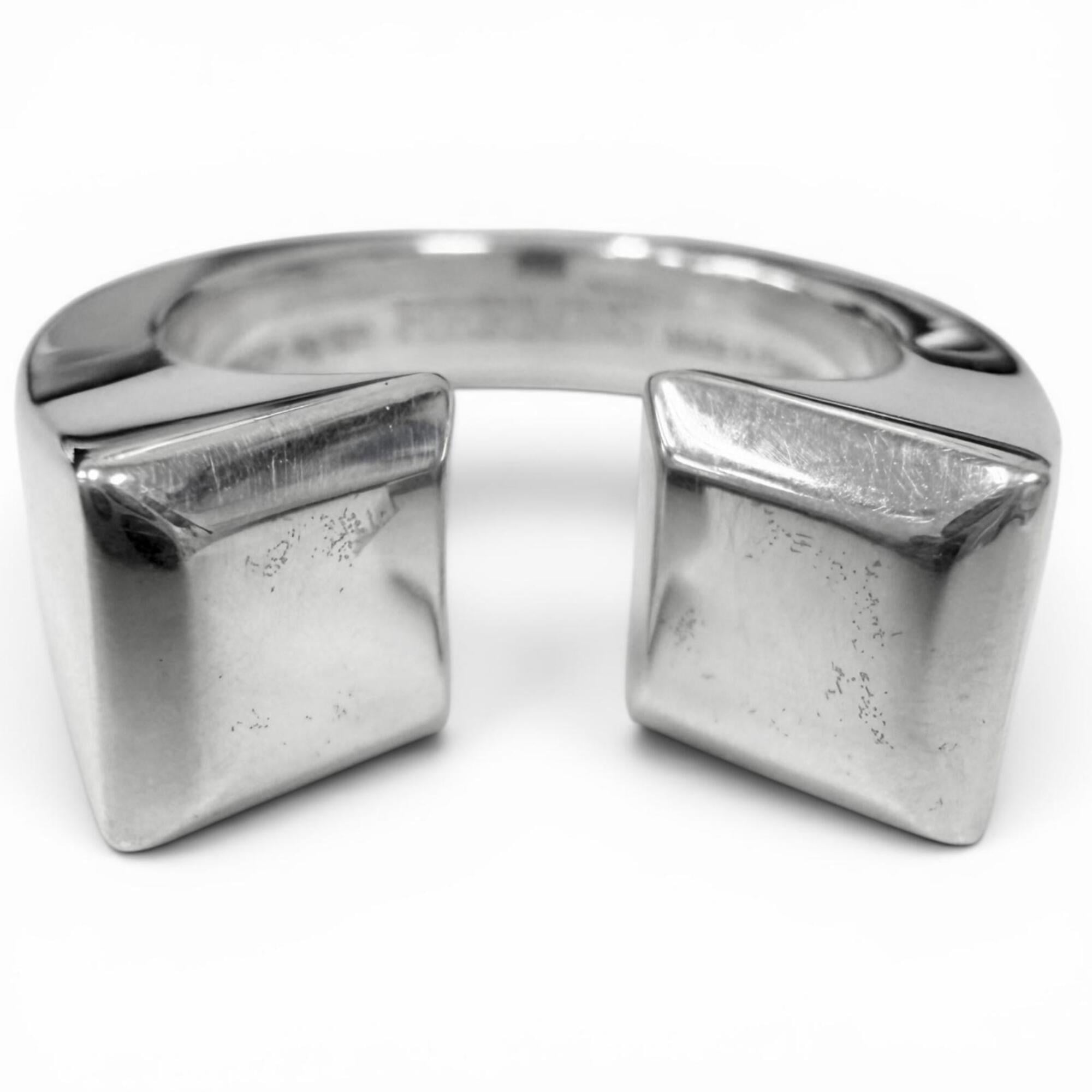 Hermes Silver Silver 925 Band Ring (Pre-Owned)