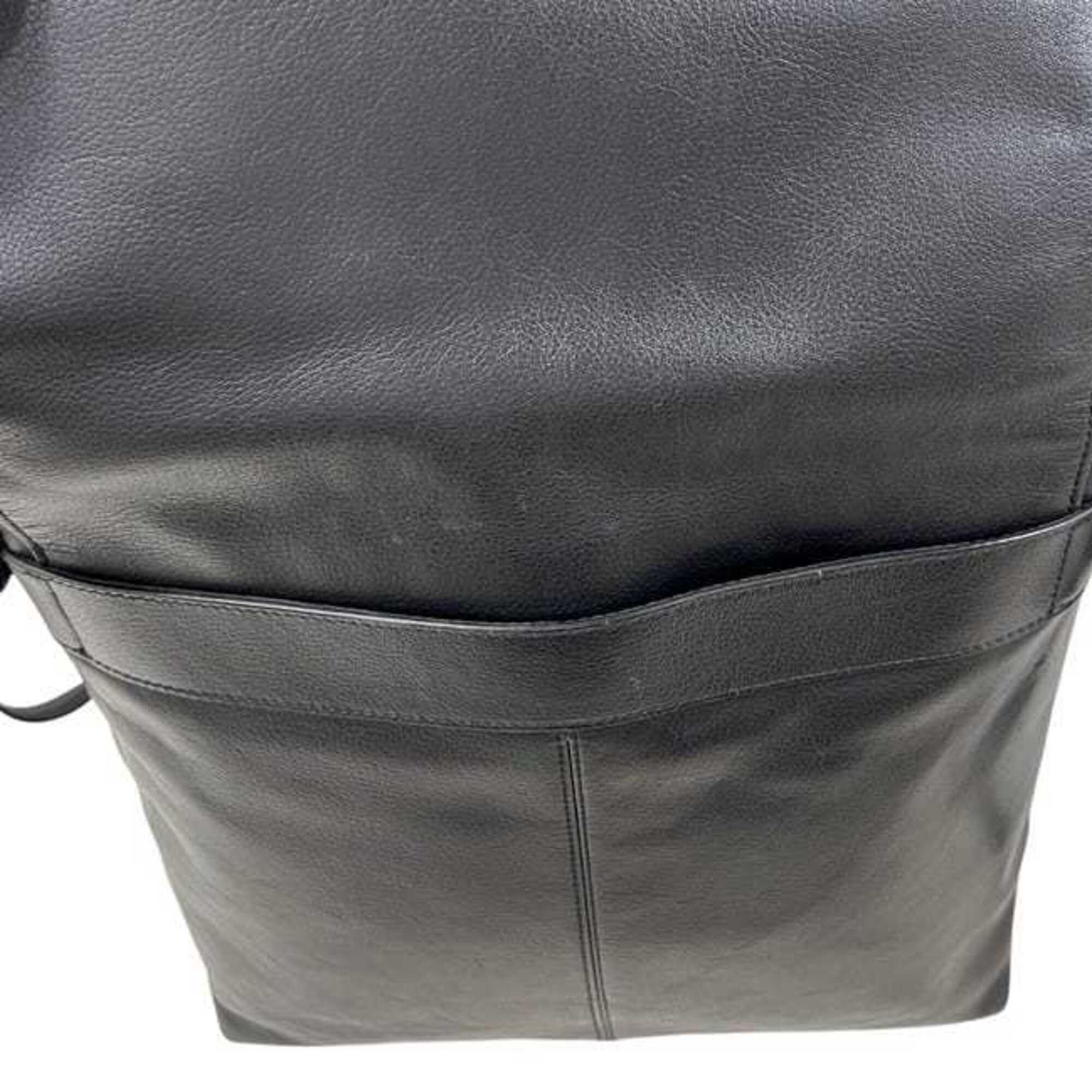 Coach Black Leather Messenger Bag Shoulder Bag (Pre-Owned)