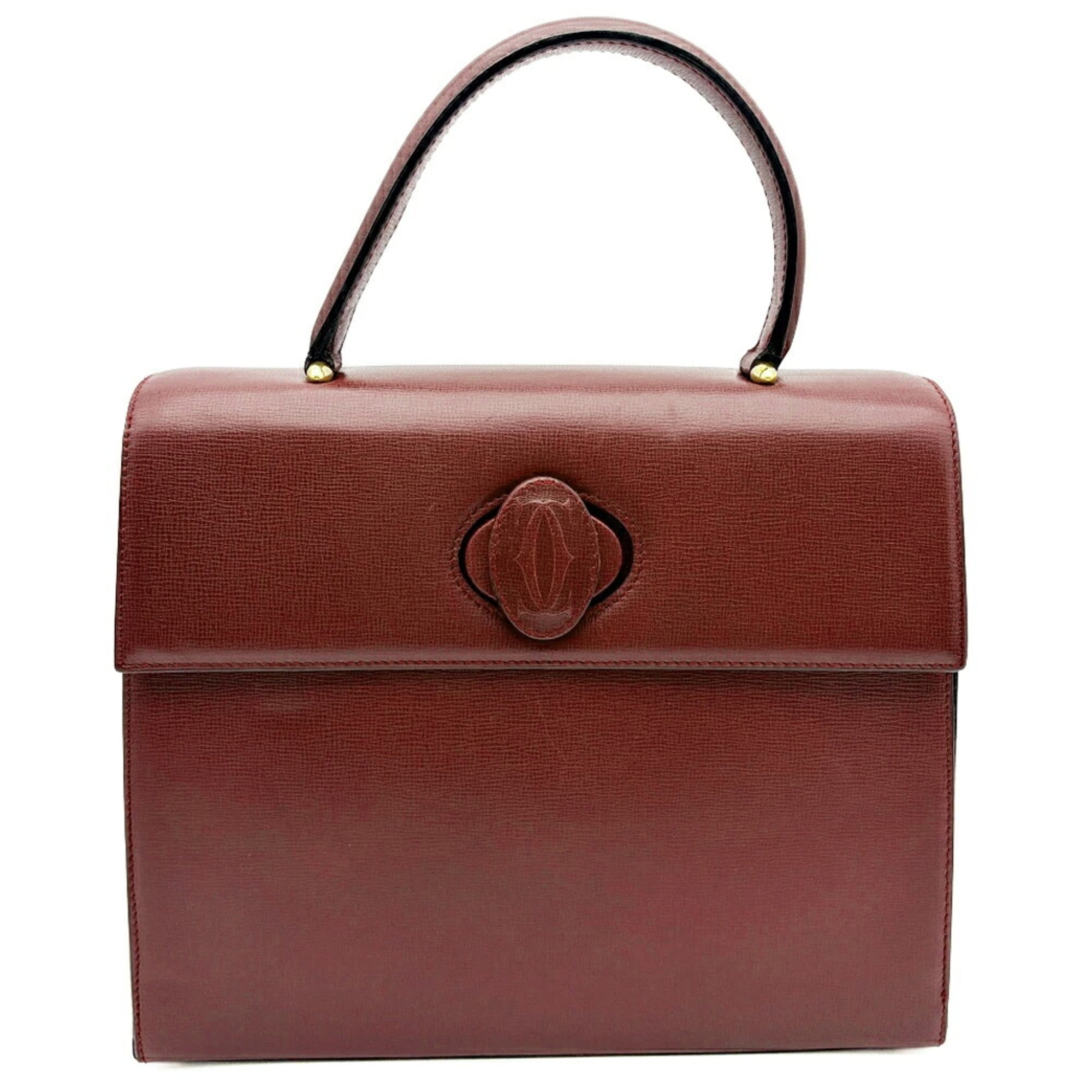 Cartier Must Bordeaux Leather Handbag (Pre-Owned)