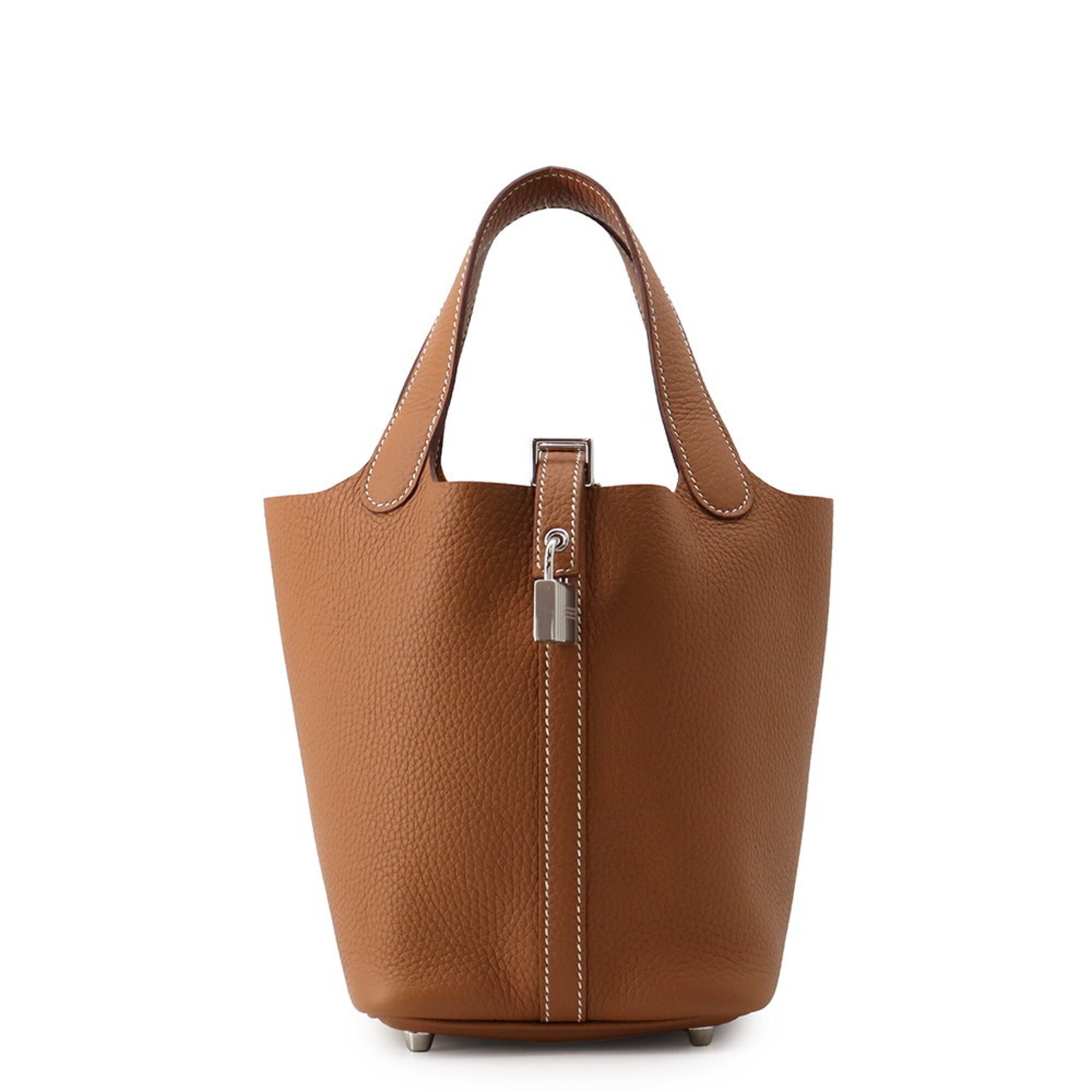 Hermes Picotin Gold Taurillon Clemence Leather Handbag (Pre-Owned)
