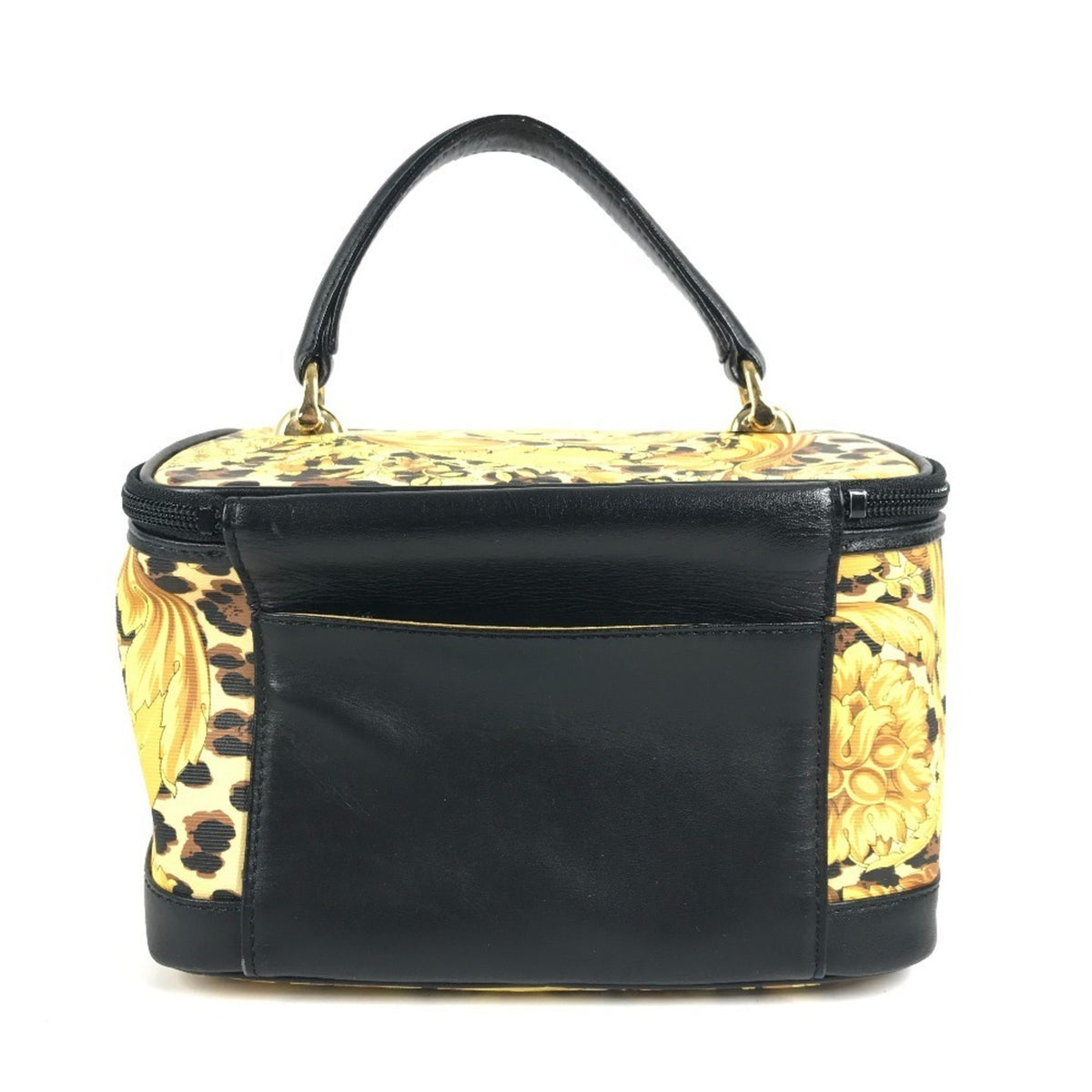 Versace Black Yellow Handbag Pouch (Pre-Owned)