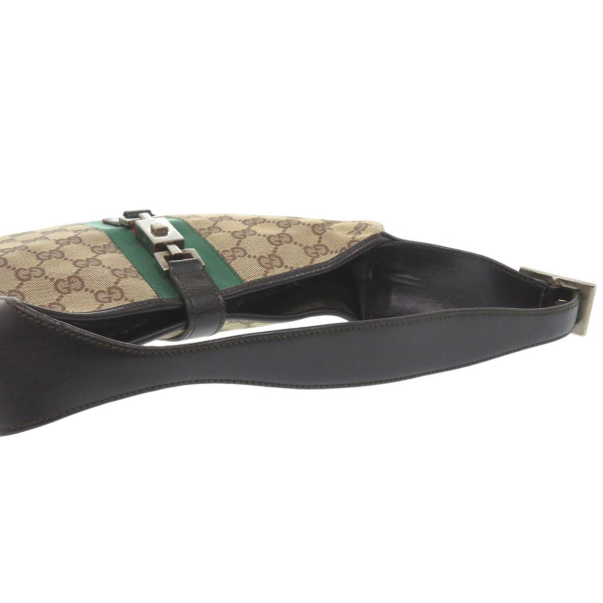 Gucci Beige Gg Canvas Leather Handbag Shoulder Bag (Pre-Owned)