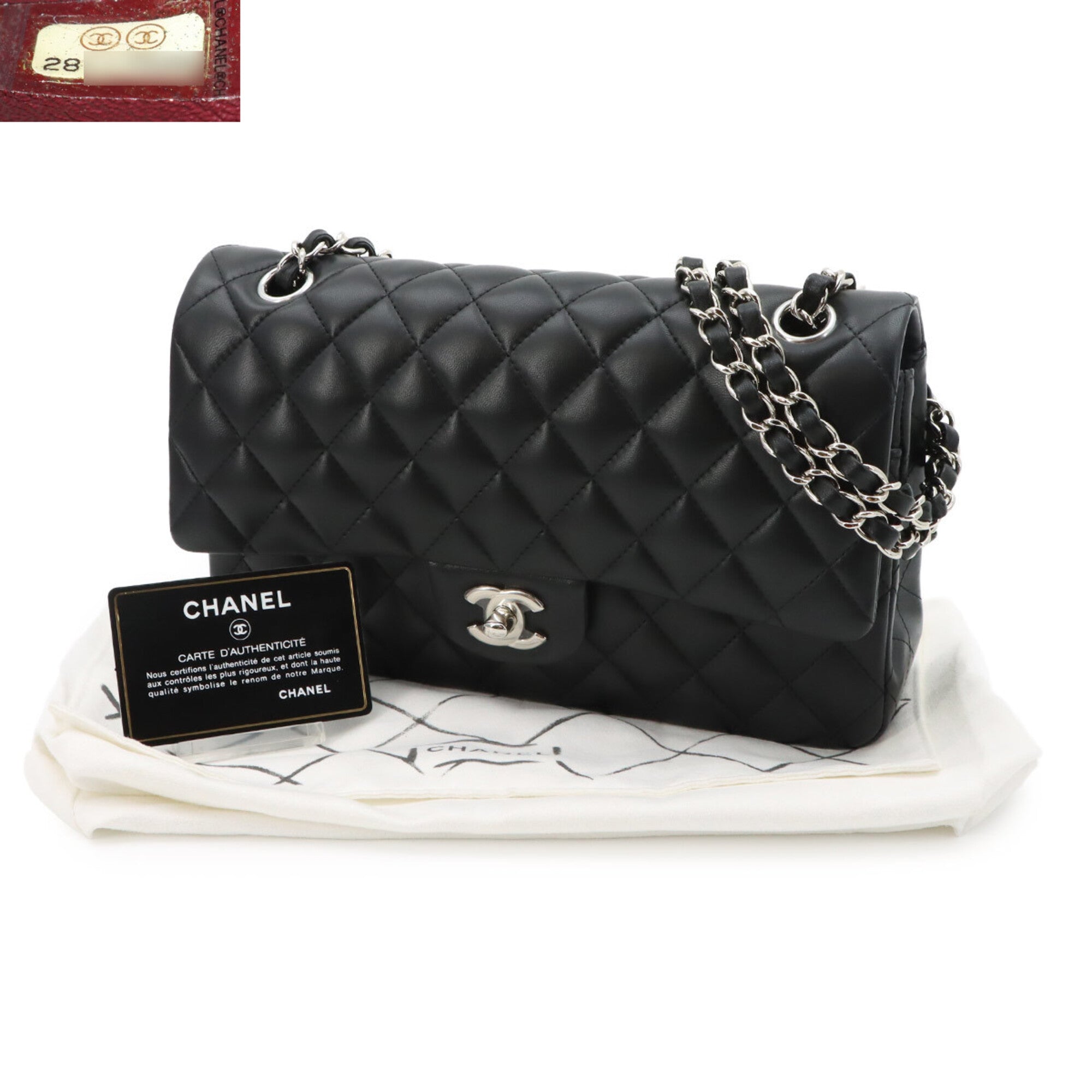 Chanel Black Leather Handbag Shoulder Bag (Pre-Owned)