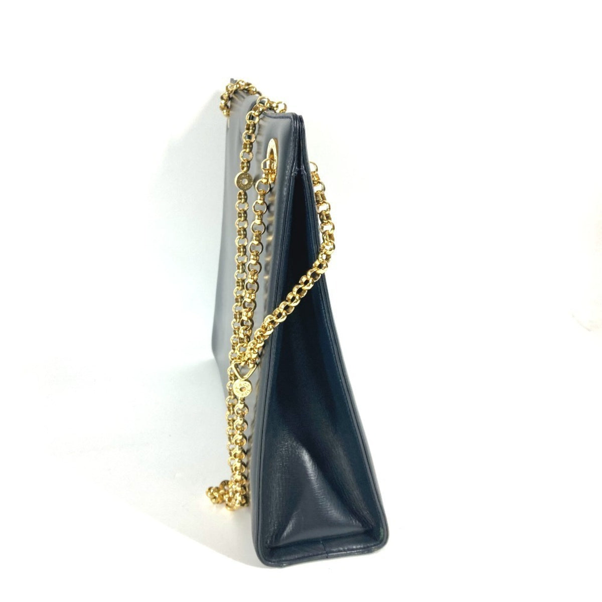 Tiffany Navy Leather Shoulder Bag Tote Bag (Pre-Owned)