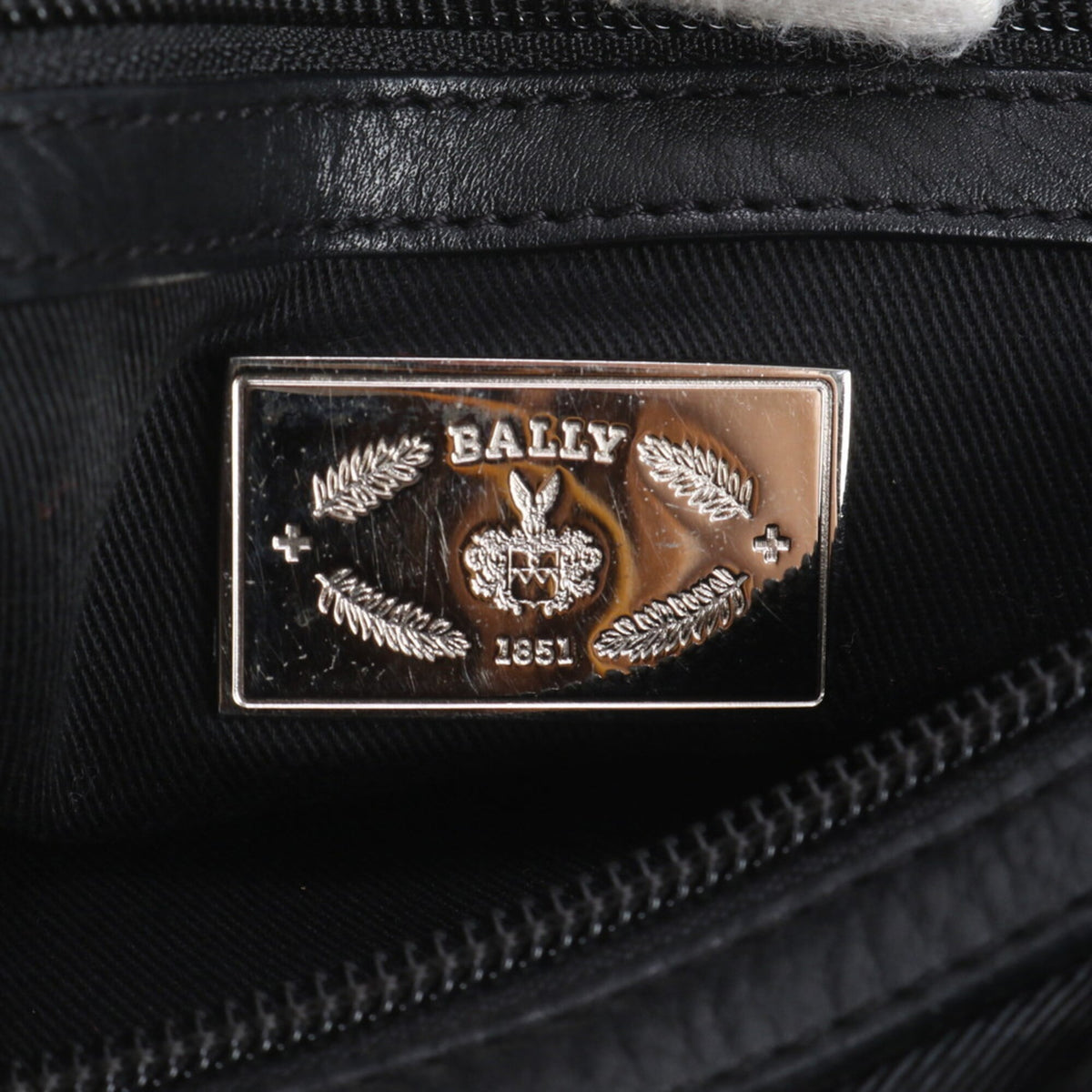 Bally Black Leather Coated Canvas Handbag Shoulder Bag Tote Bag (Pre-Owned)