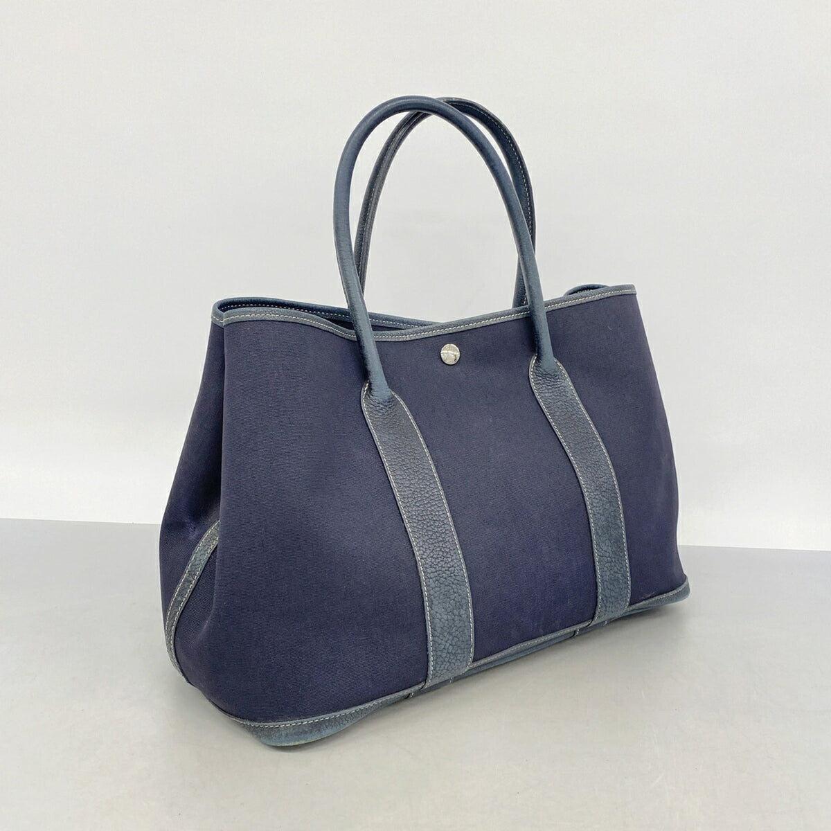 Hermes Navy Toile Officier Tote Bag (Pre-Owned)