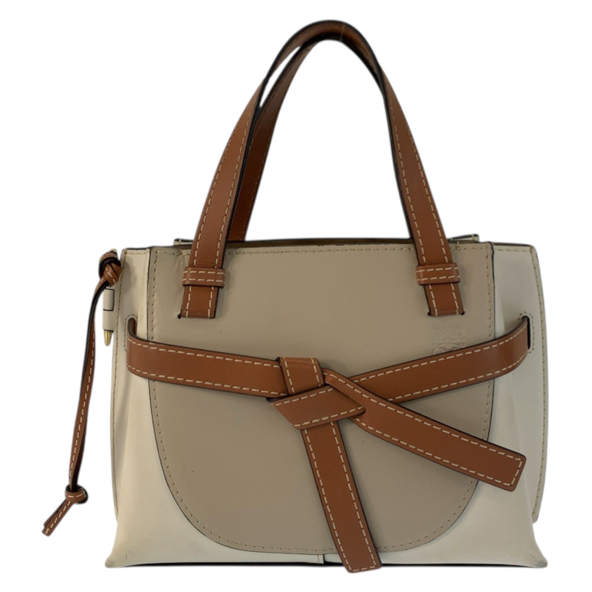 Loewe Beige Brown Leather Handbag (Pre-Owned)
