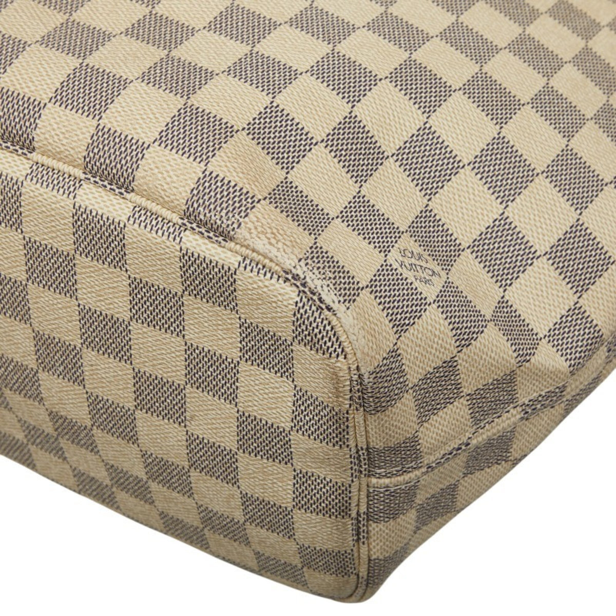 Louis Vuitton Damier Azur White Pvc Leather Tote Bag (Pre-Owned)
