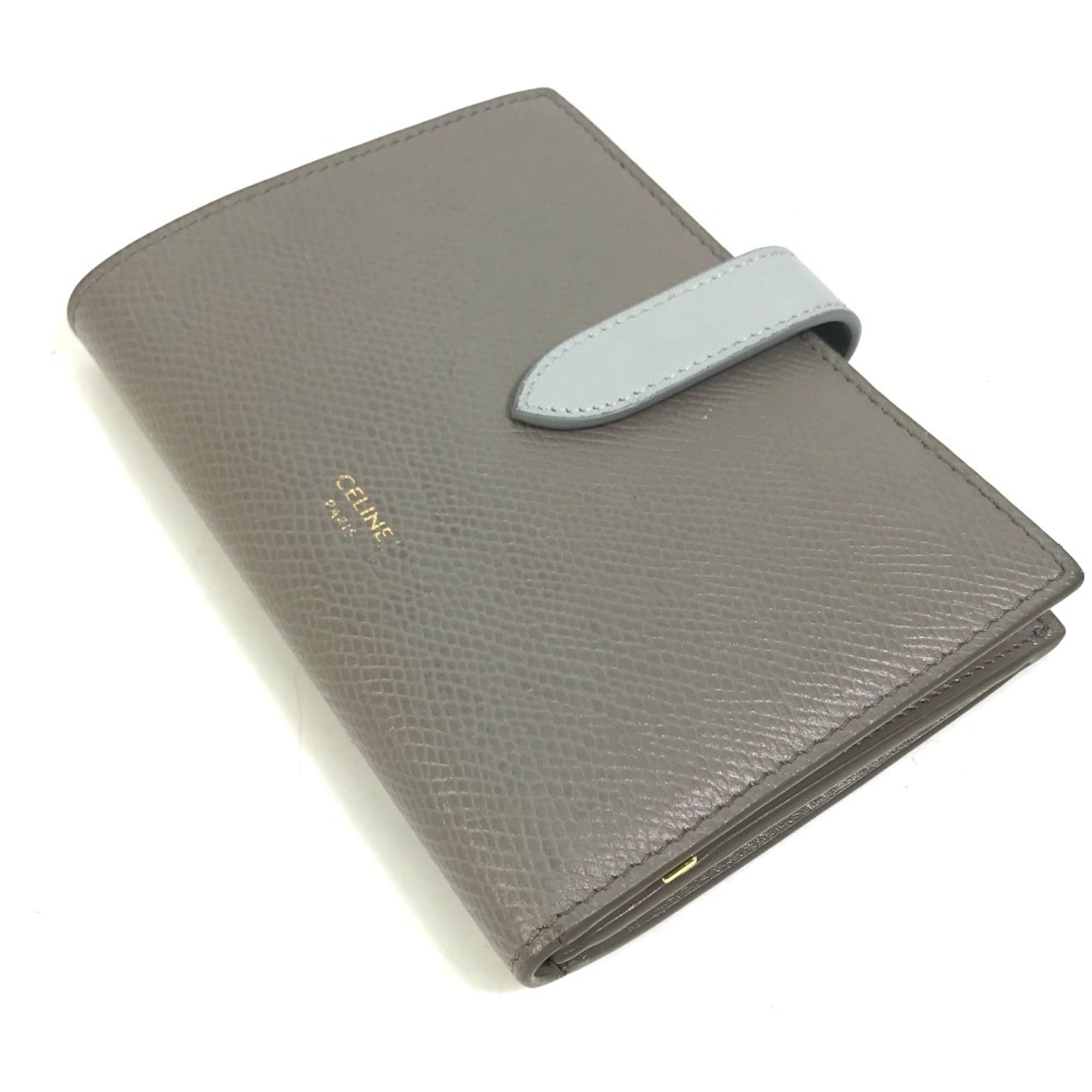 Celine Gray Light Blue Leather Coin Purse/Coin Case (Pre-Owned)