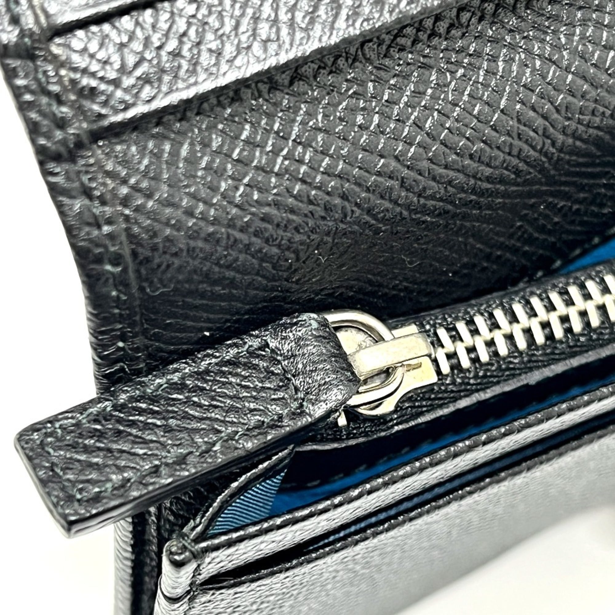 Bvlgari Black Leather Long Wallet (Bi-Fold) (Pre-Owned)