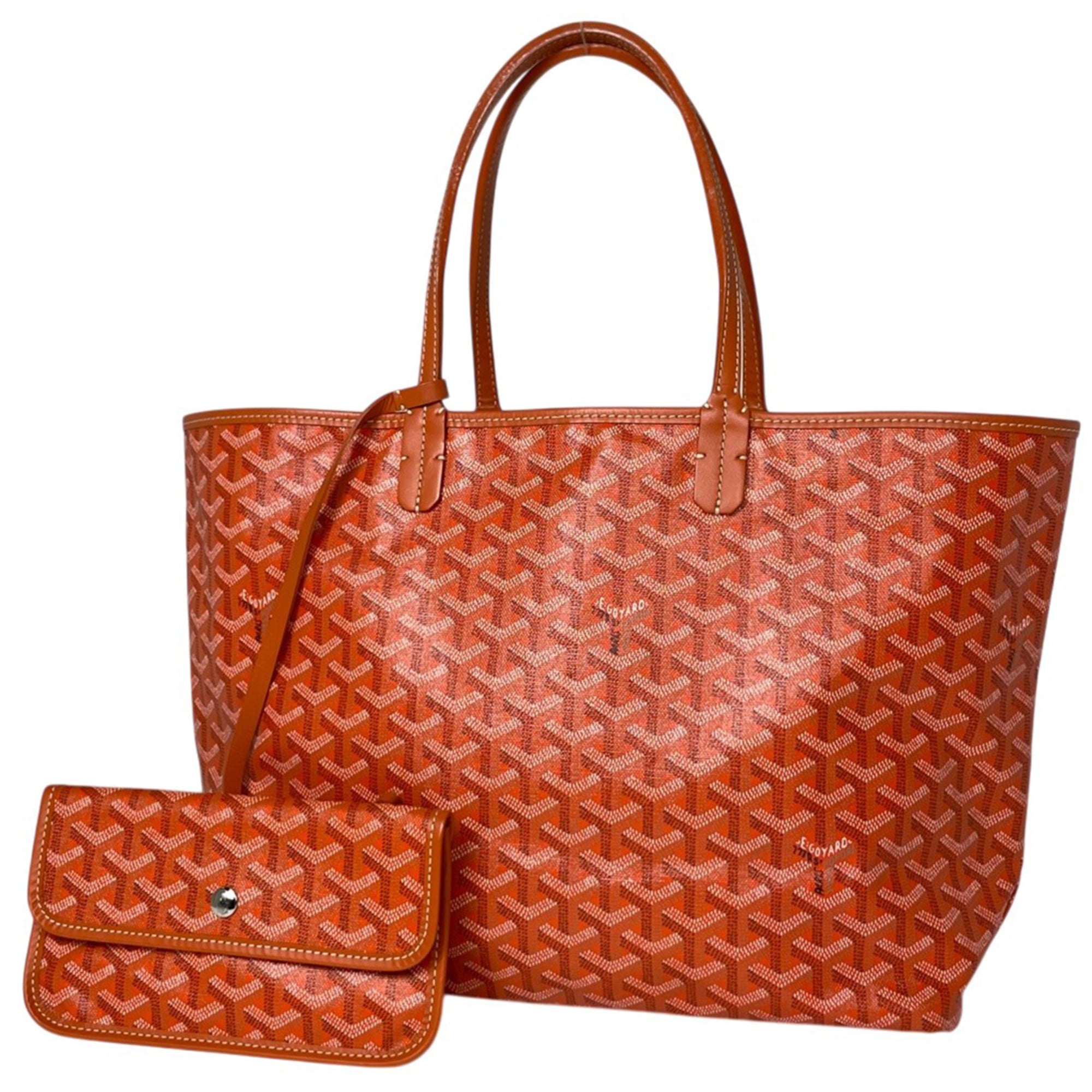 Goyard Orange Coated Canvas Leather Tote Bag (Pre-Owned)