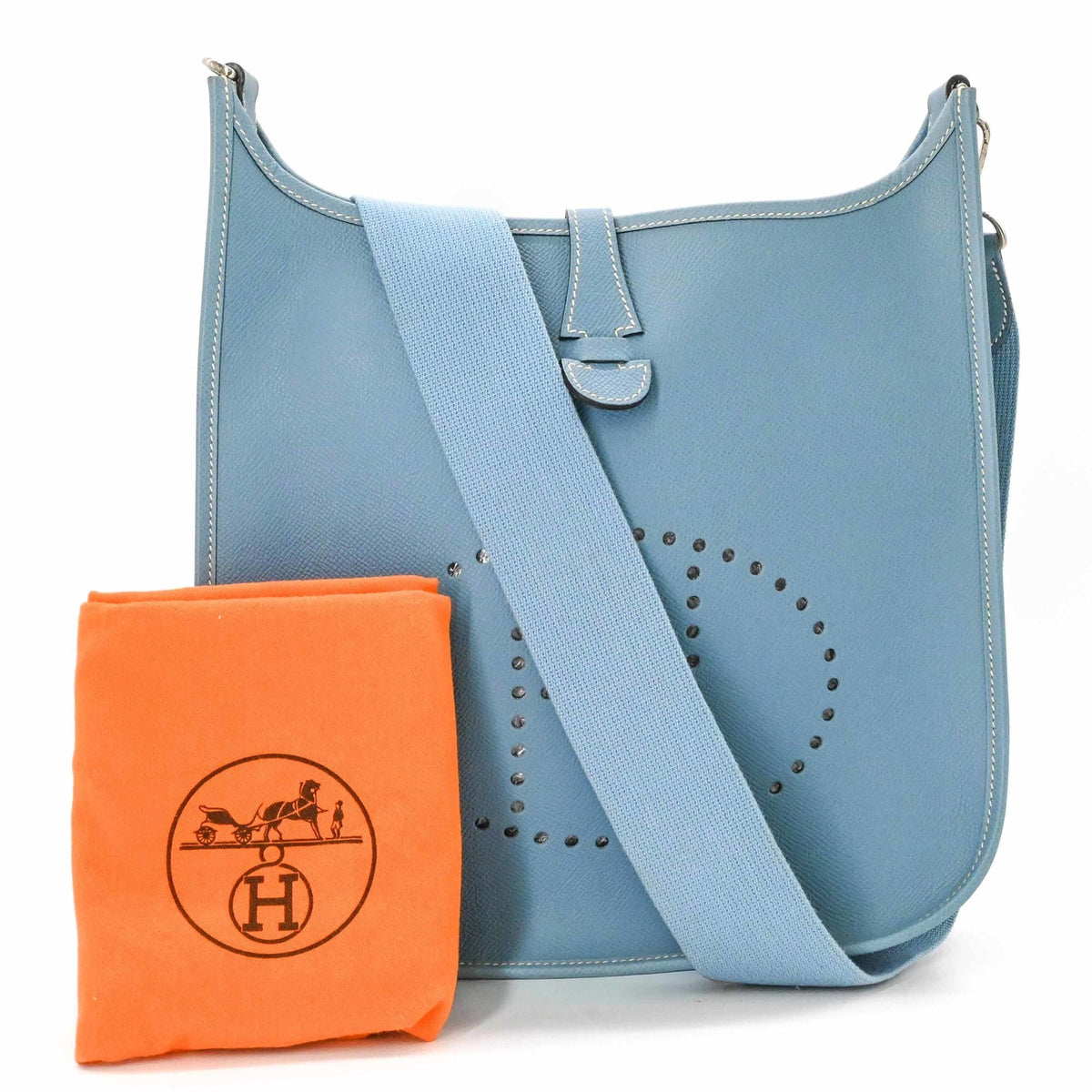 Hermes Blue Jean Epsom Leather Shoulder Bag (Pre-Owned)