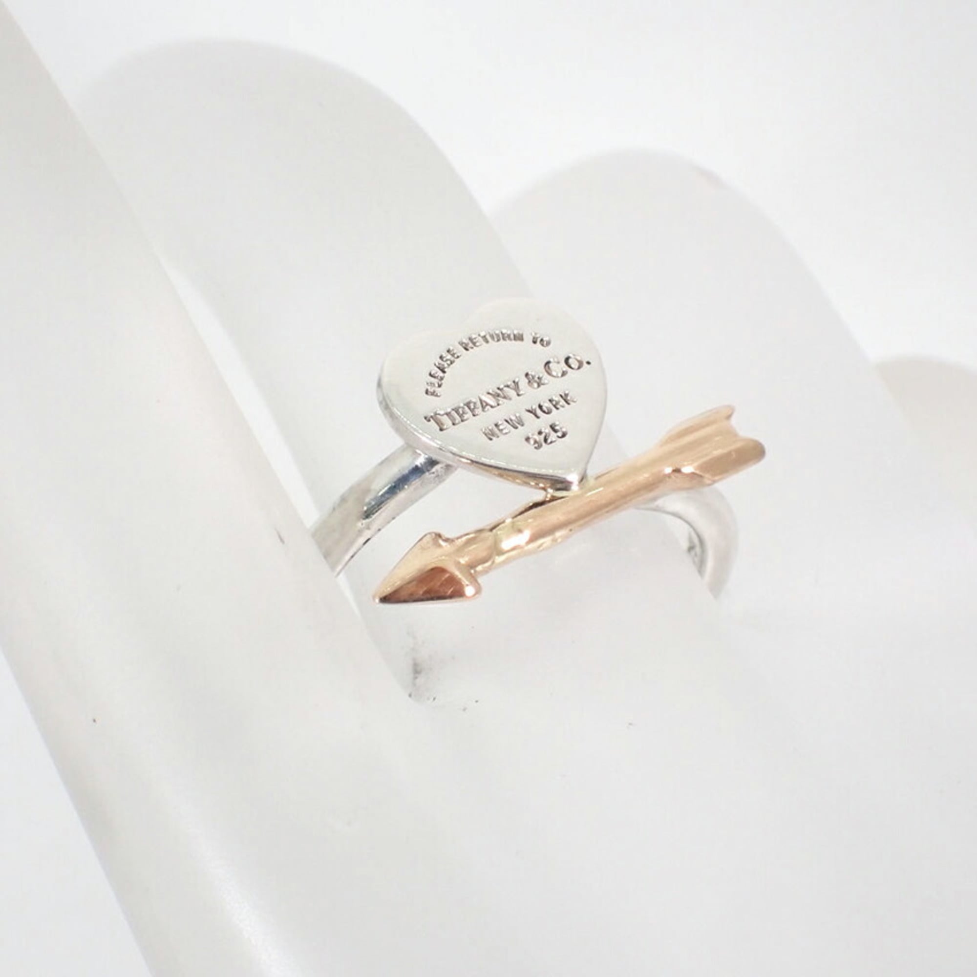 Tiffany Pink Gold (18K) Sterling Silver 925 Band Ring (Pre-Owned)