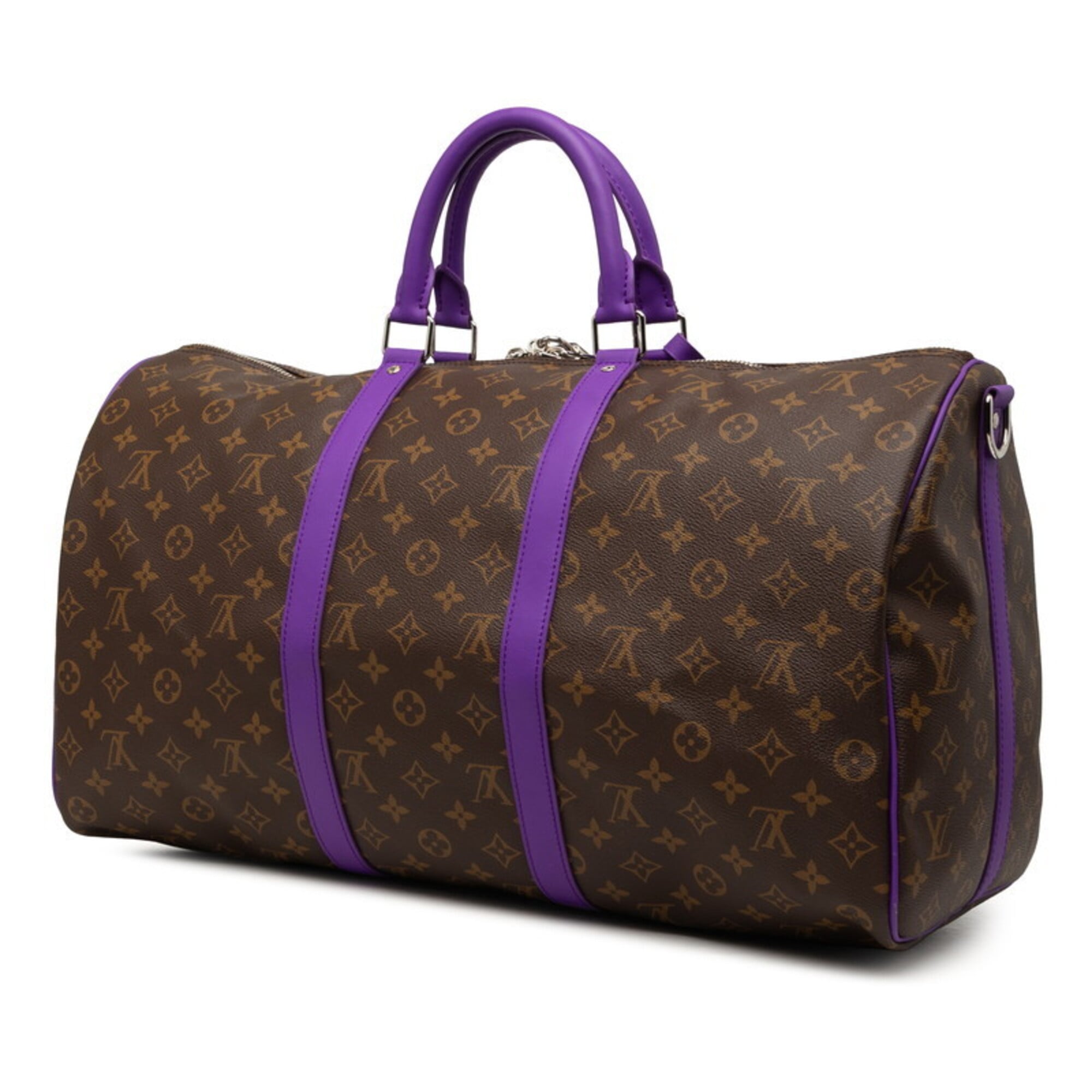 Louis Vuitton Monogram Macassar Purple Pvc Leather Boston Bag Shoulder Bag (Pre-Owned)