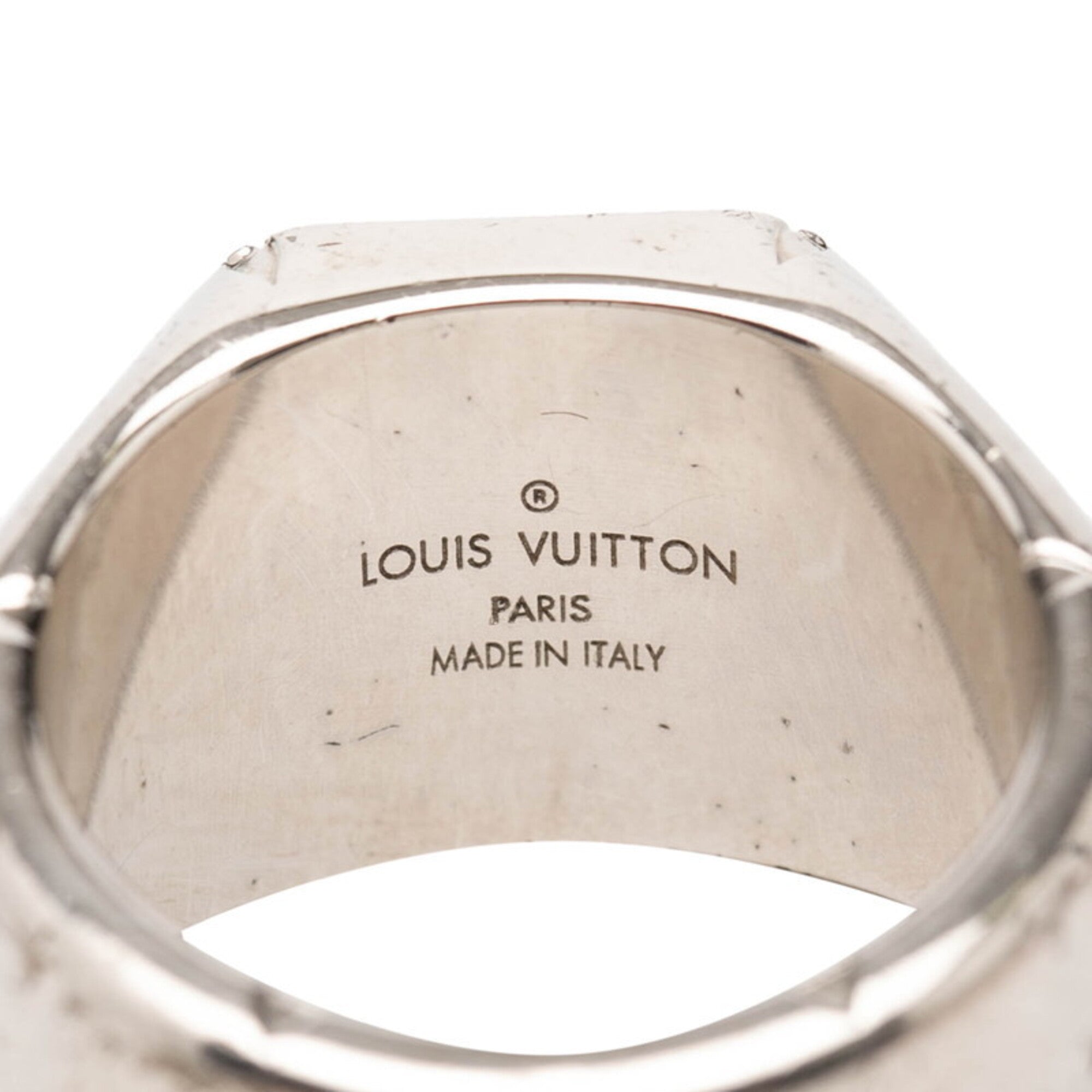 Louis Vuitton Silver Metal Band Ring (Pre-Owned)