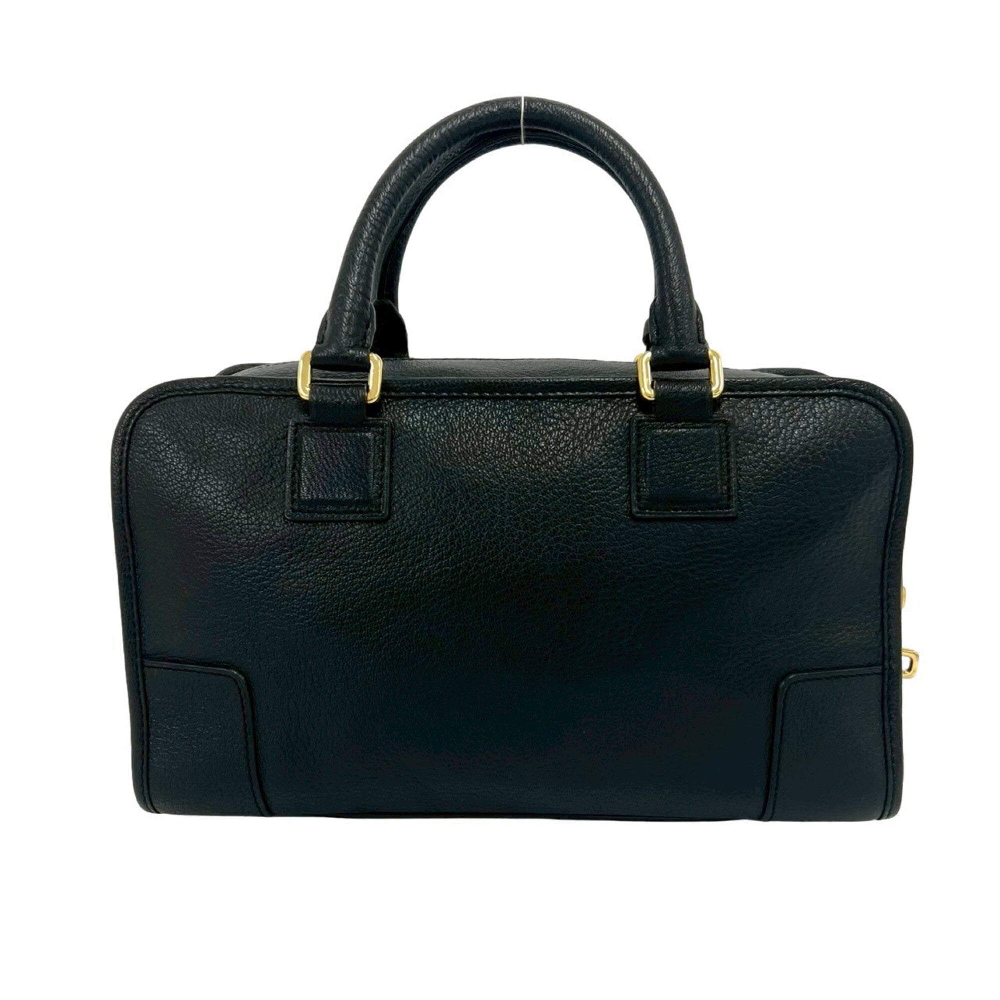 Loewe Black Leather Boston Bag Handbag (Pre-Owned)