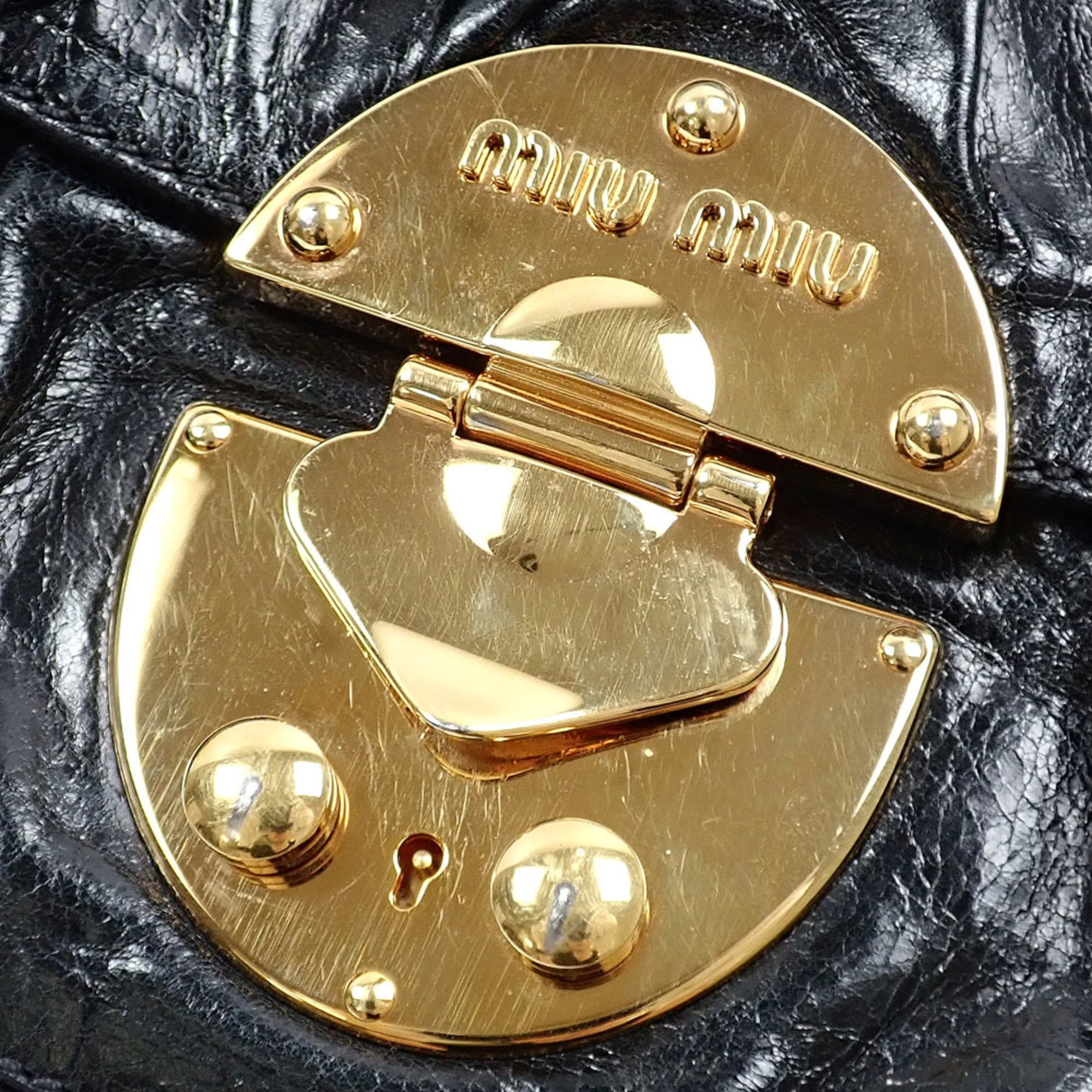 Miu Miu Black Leather Tote Bag (Pre-Owned)
